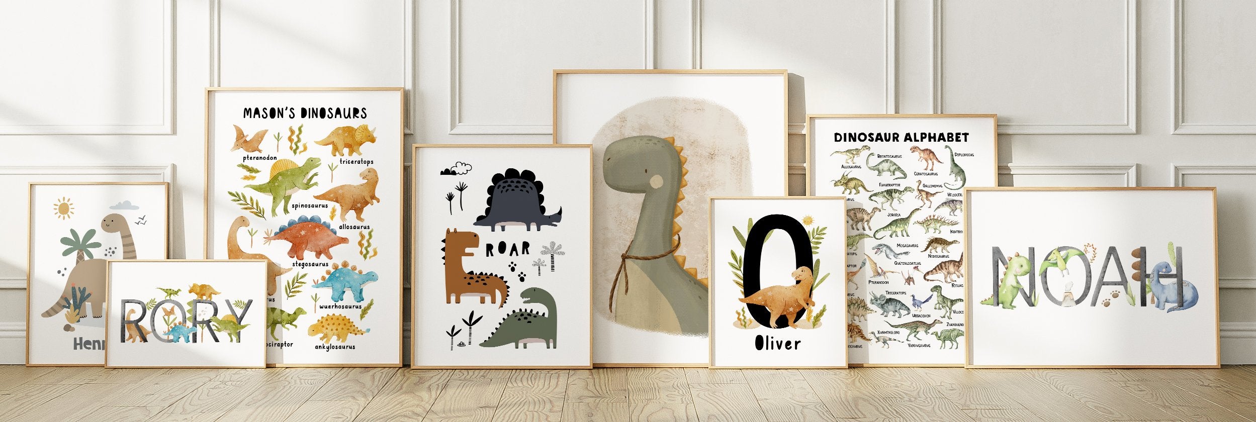 Dinosaur Nursery Wall Art Prints