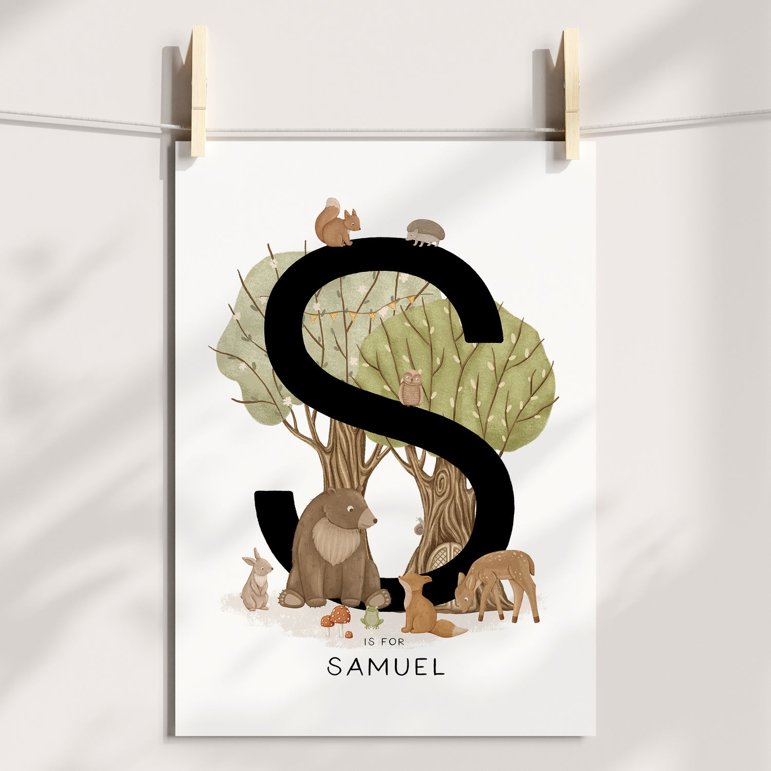 Woodland Alphabet, Numbers & Name Prints