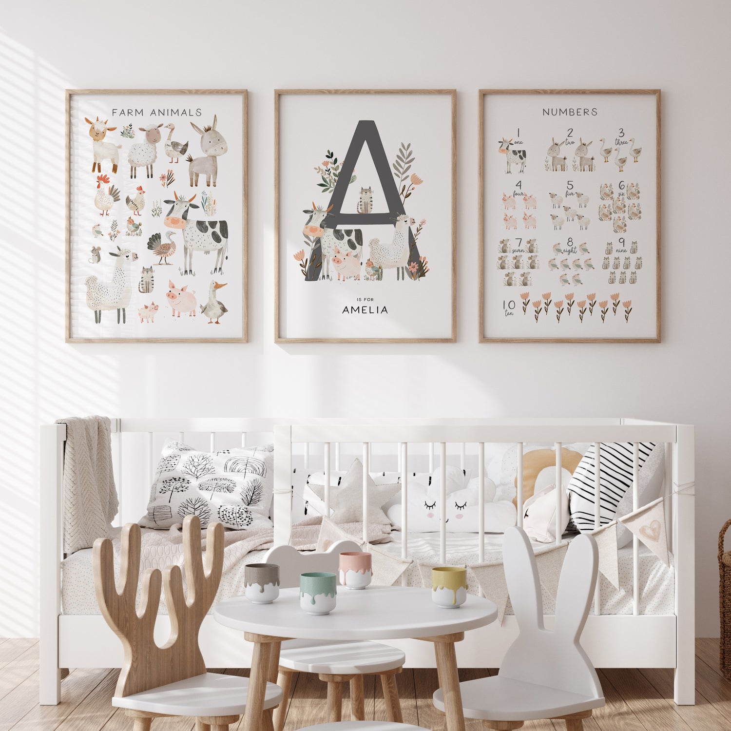Farm Animals, Numbers, Letter & Name Prints