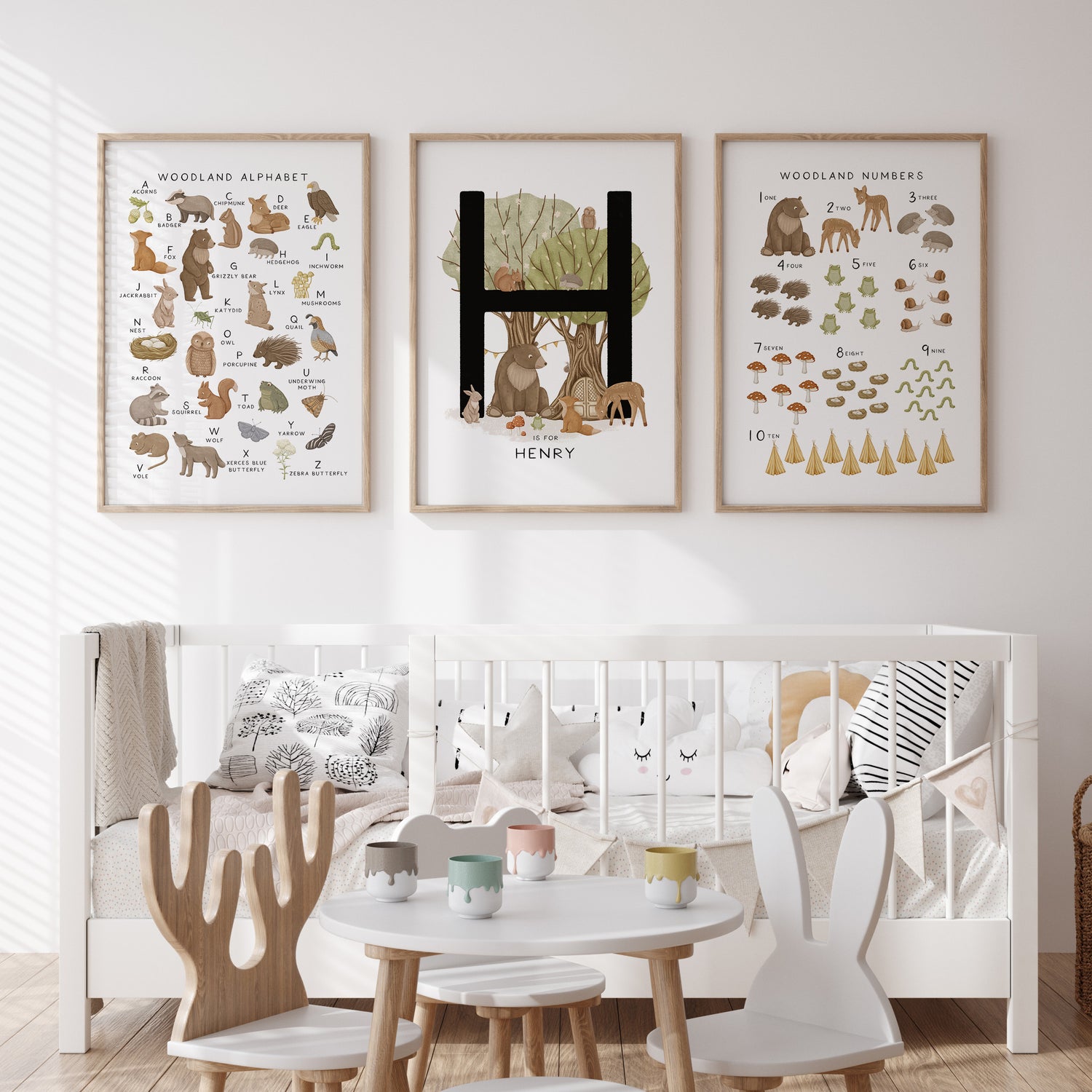 Woodland Alphabet, Numbers & Name Prints