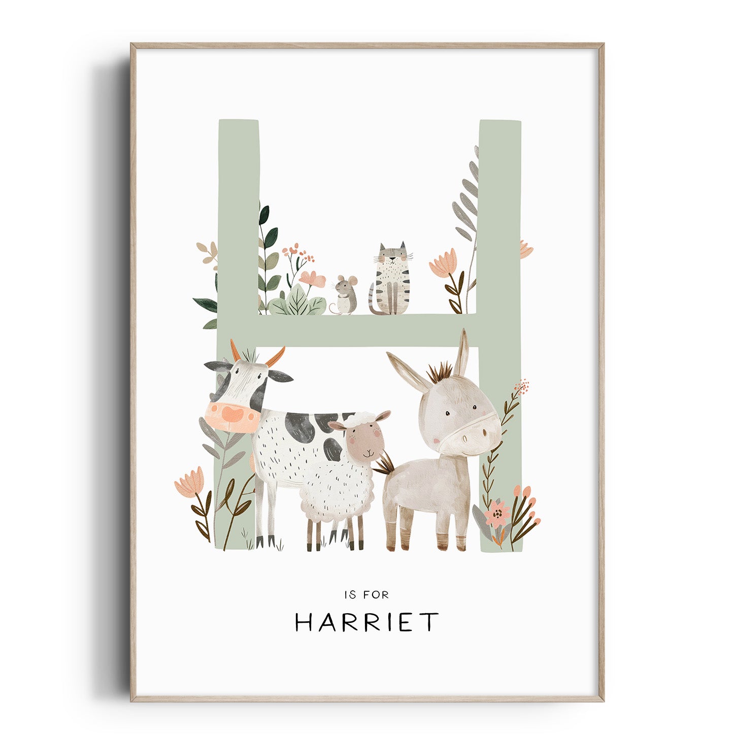 Farm Animal Letter & Name Print