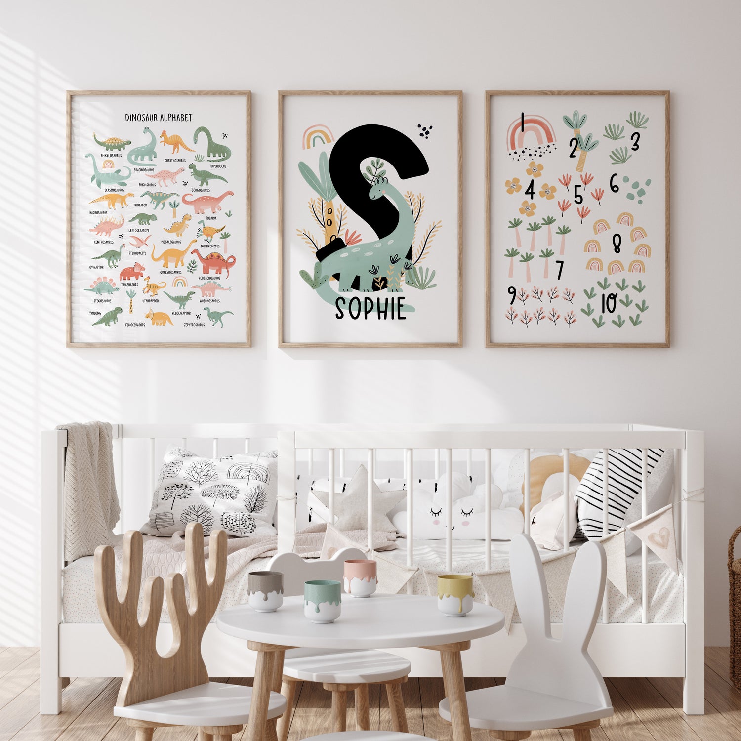 Dinosaur Name, Alphabet & Numbers Prints - Choose Your Dinosaur