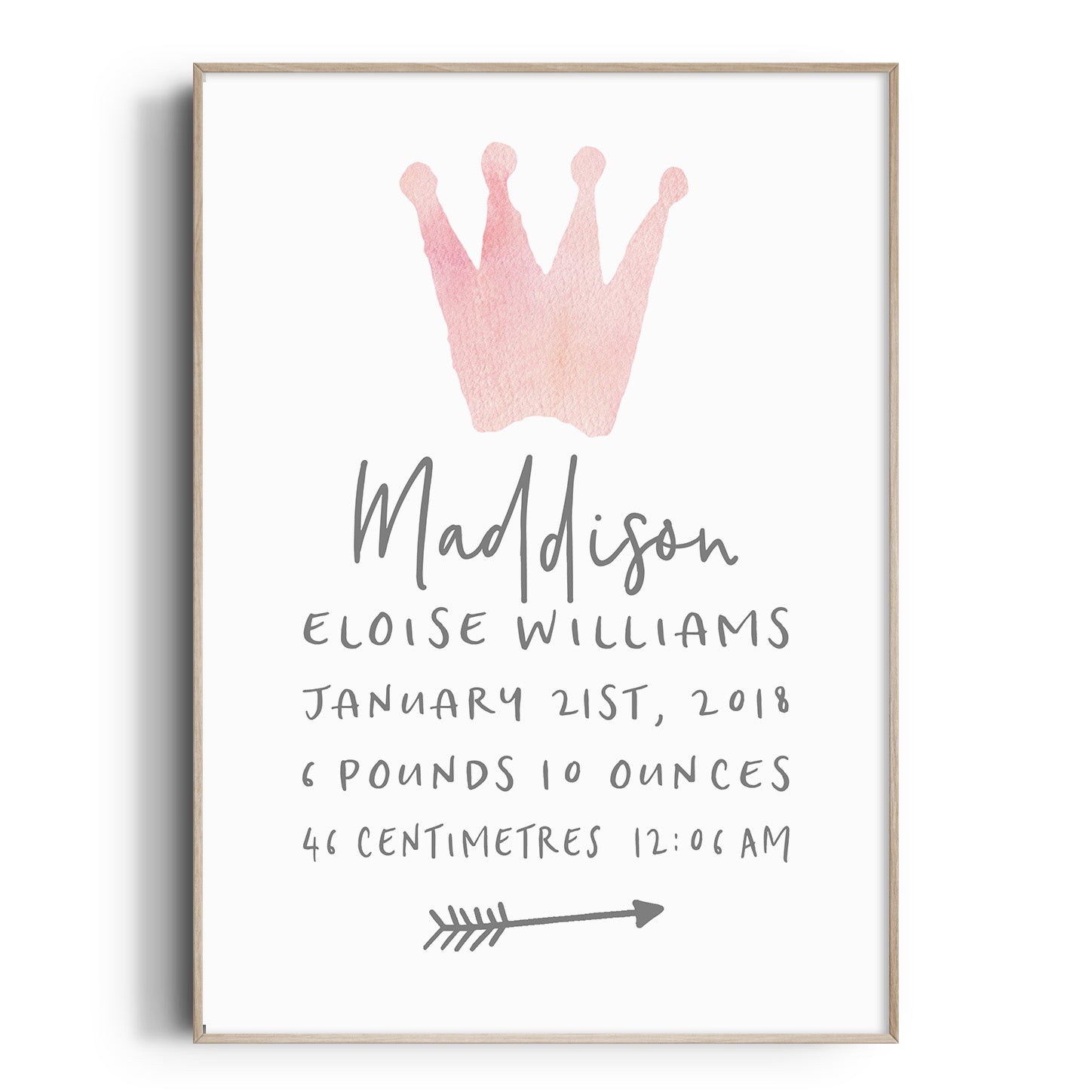 Princess Crown Birth Print