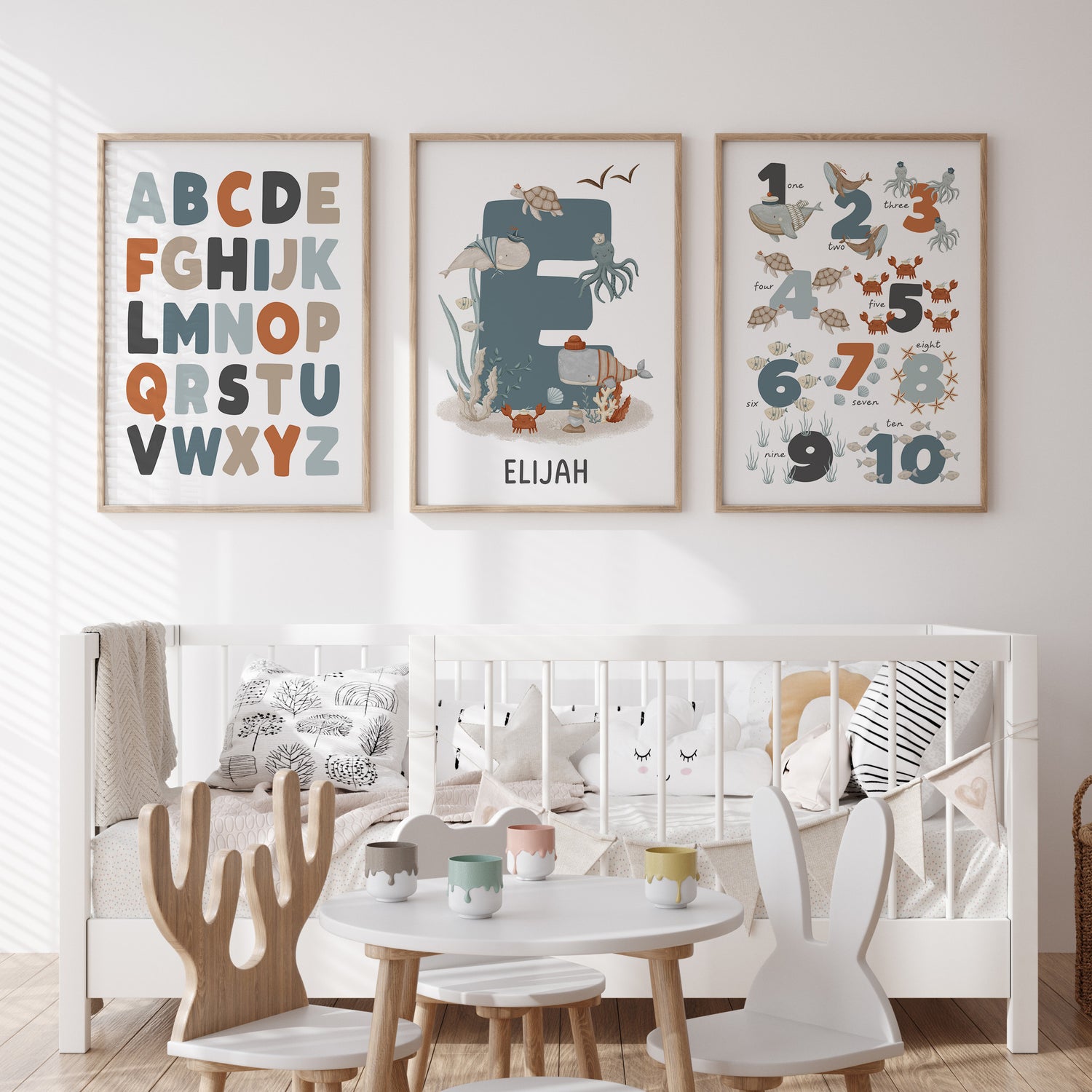 Sea Alphabet, Numbers & Name Prints