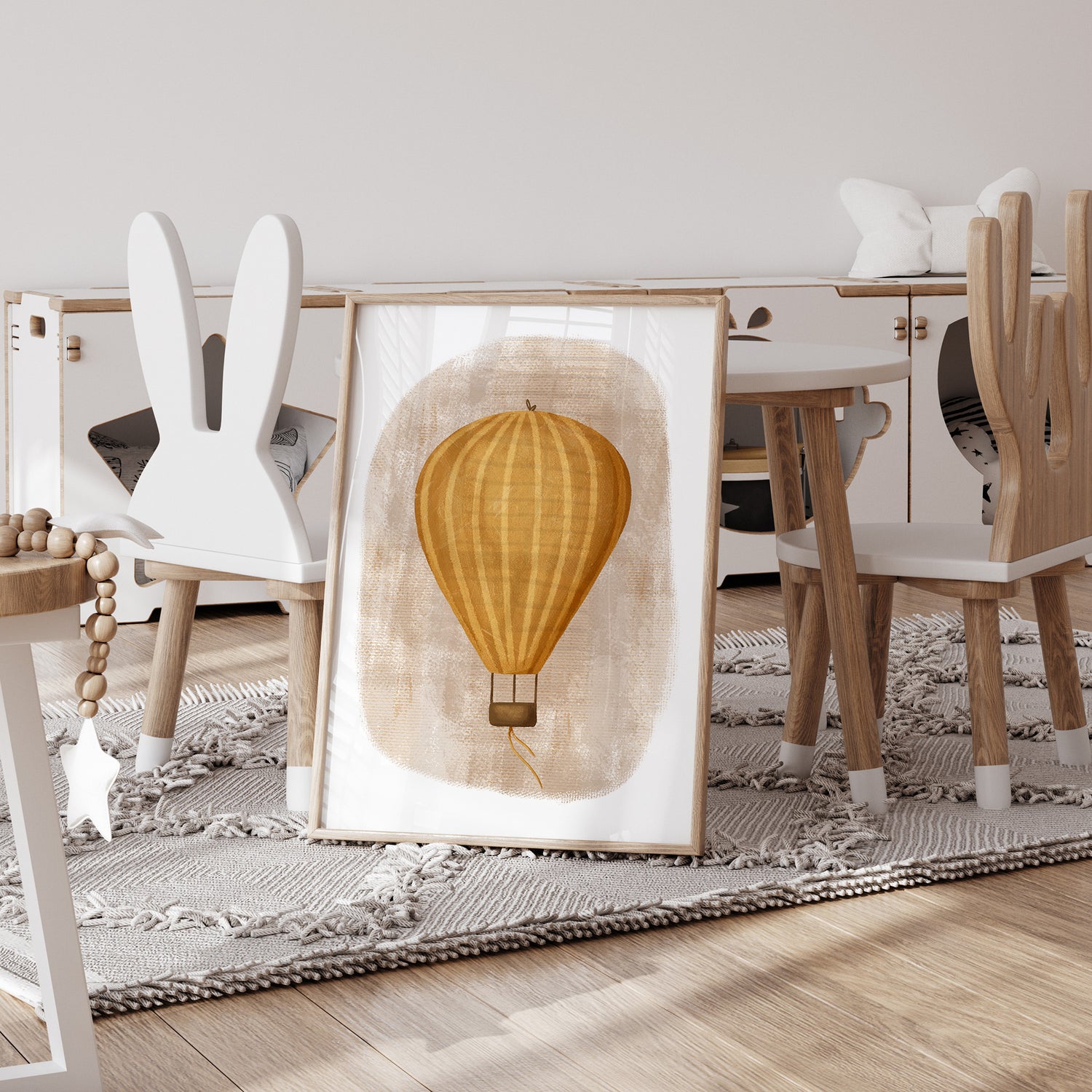Whimsy Hot Air Ballon Print - Orange