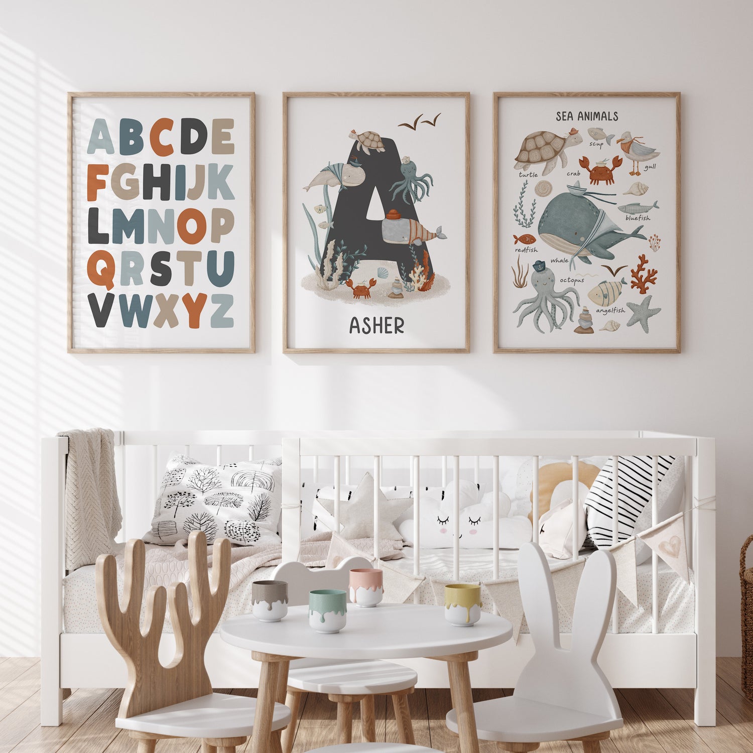 Sea Animals, Alphabet & Name Prints