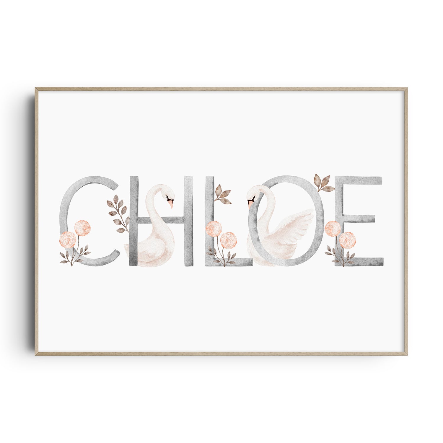 Swan Name & Birth Print