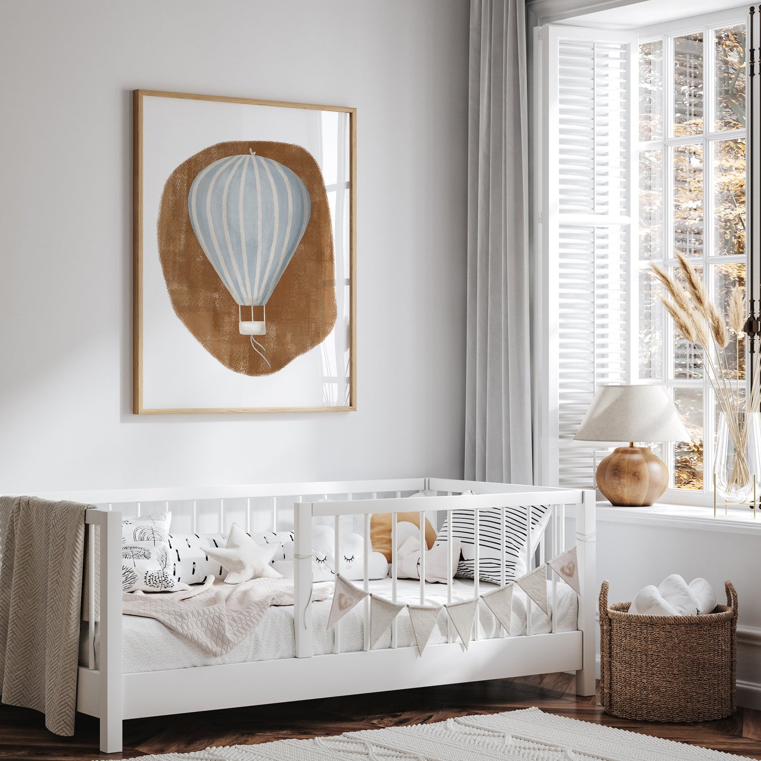 Whimsy Hot Air Ballon Print - Blue