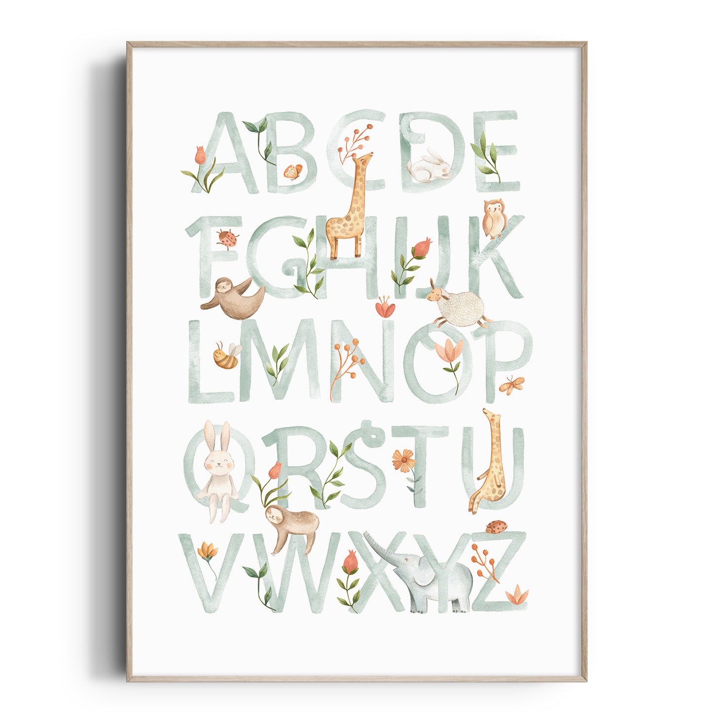 Woodland Animal Alphabet Print