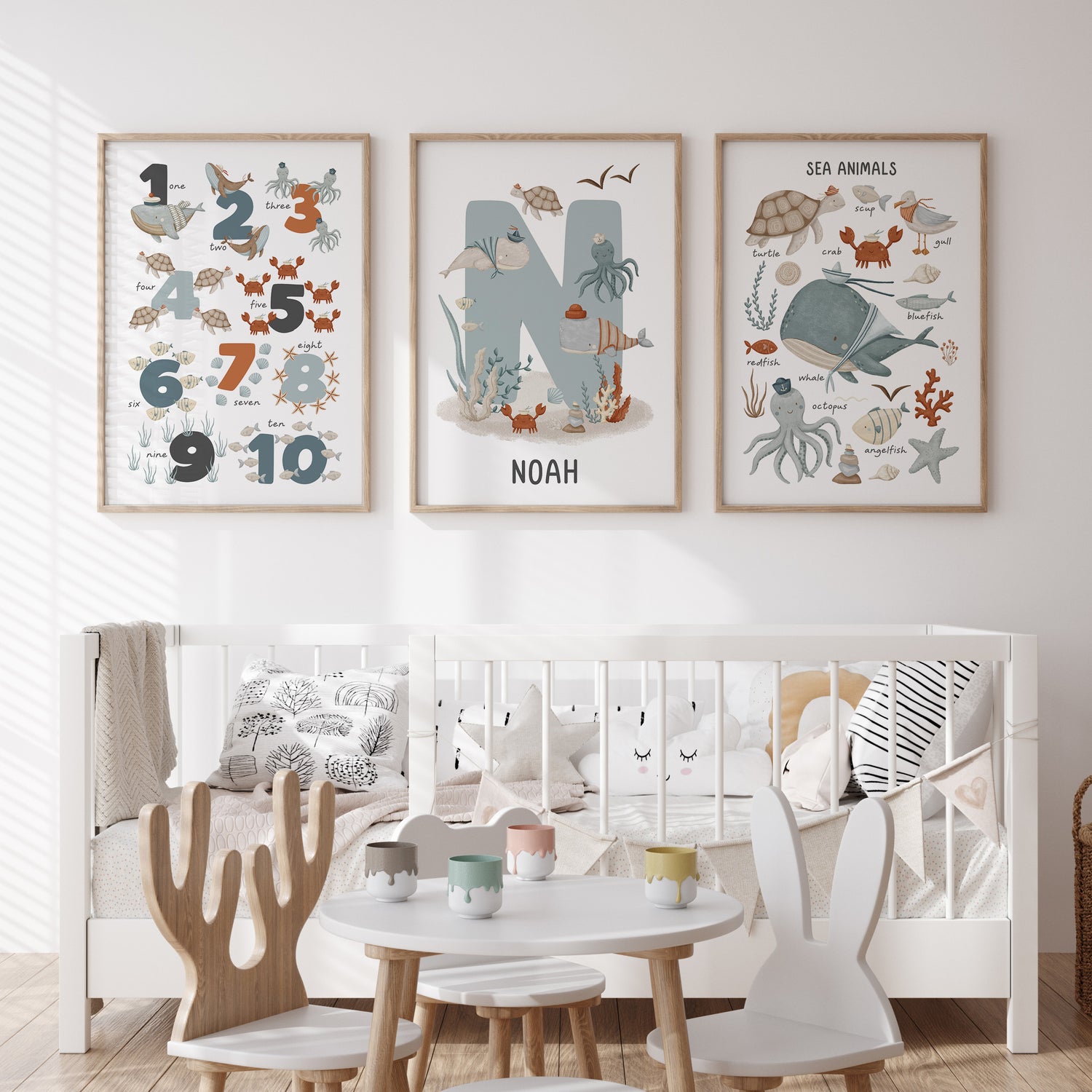 Sea Animals, Numbers & Name Prints