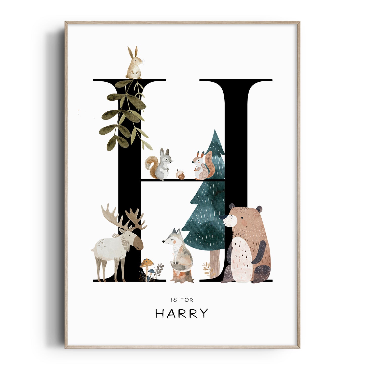 Forest Animal Letter & Name Print