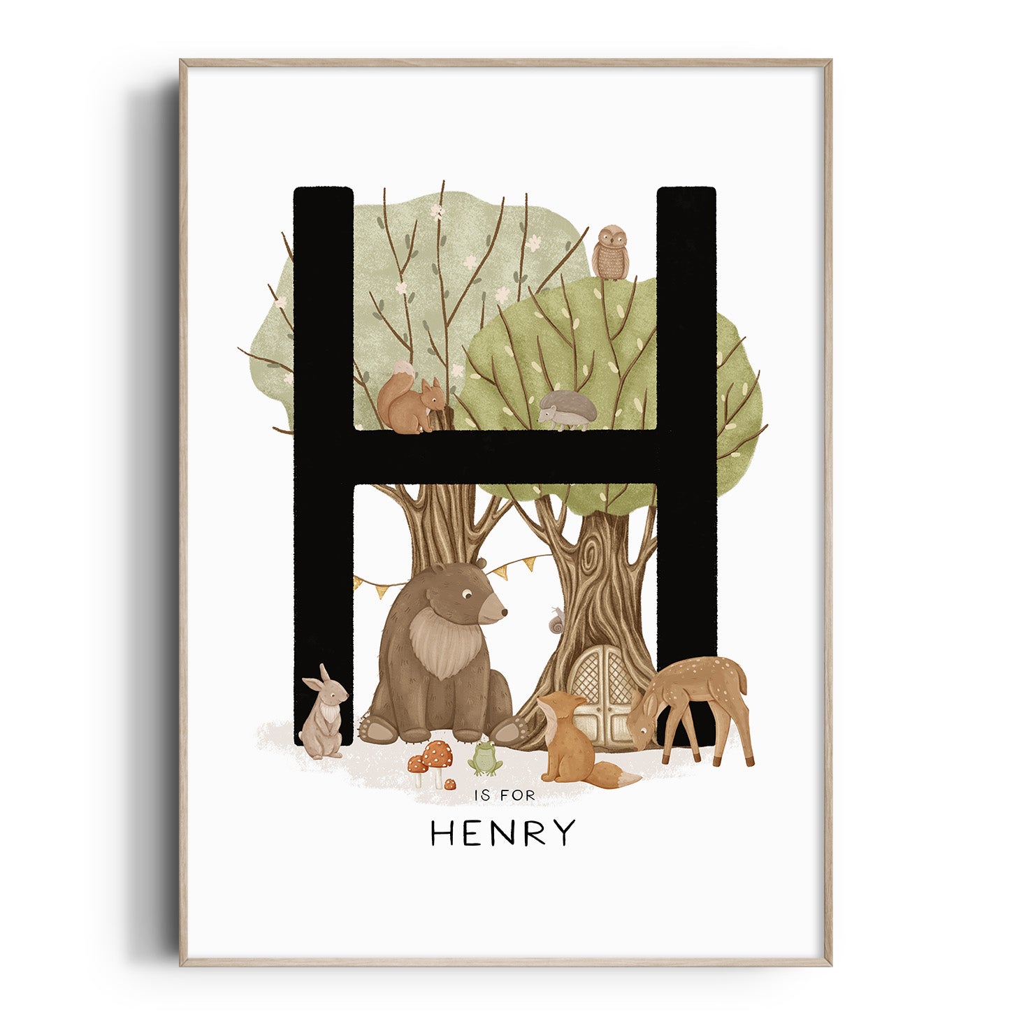 Woodland Animal Letter & Name Print