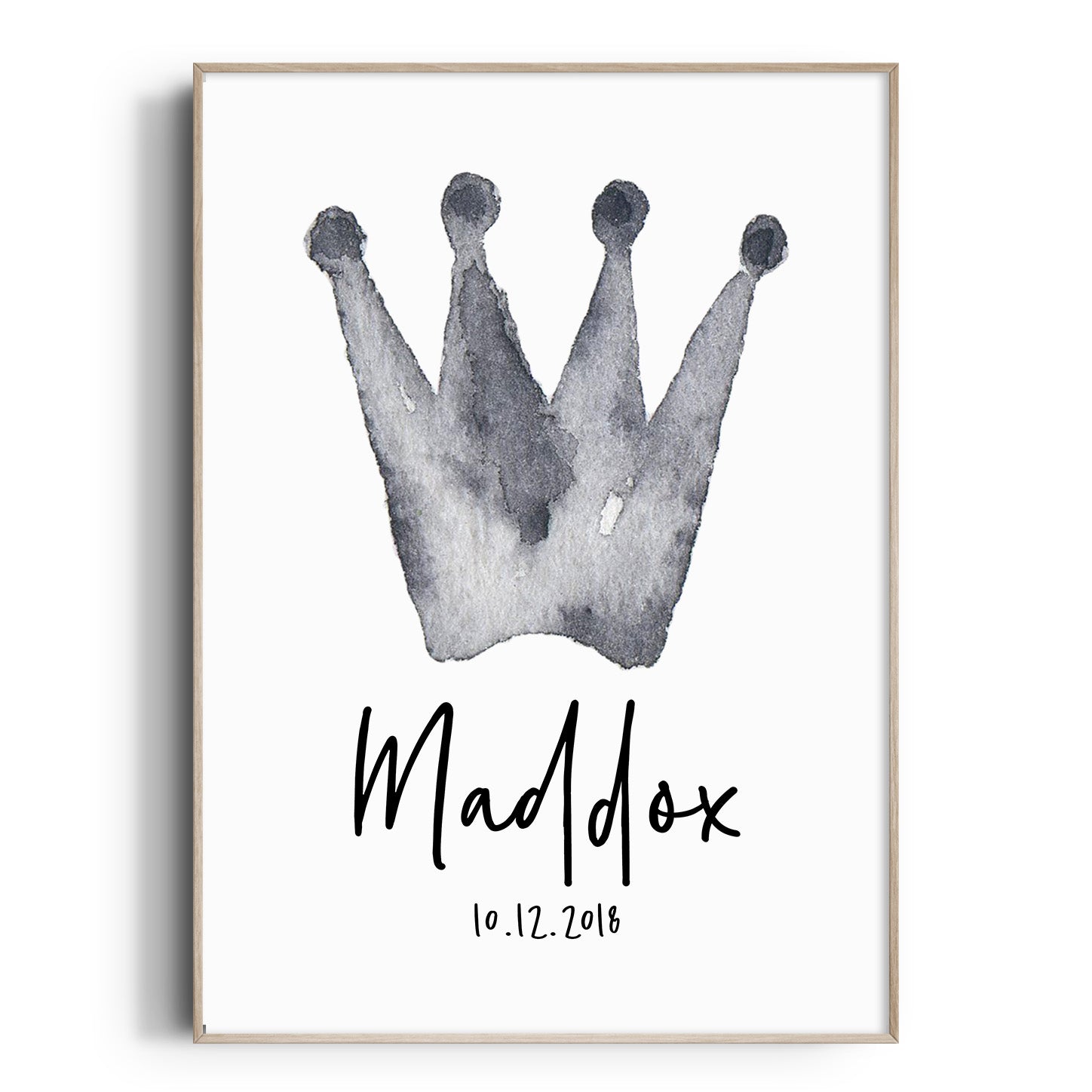 Watercolour Crown Birth Print
