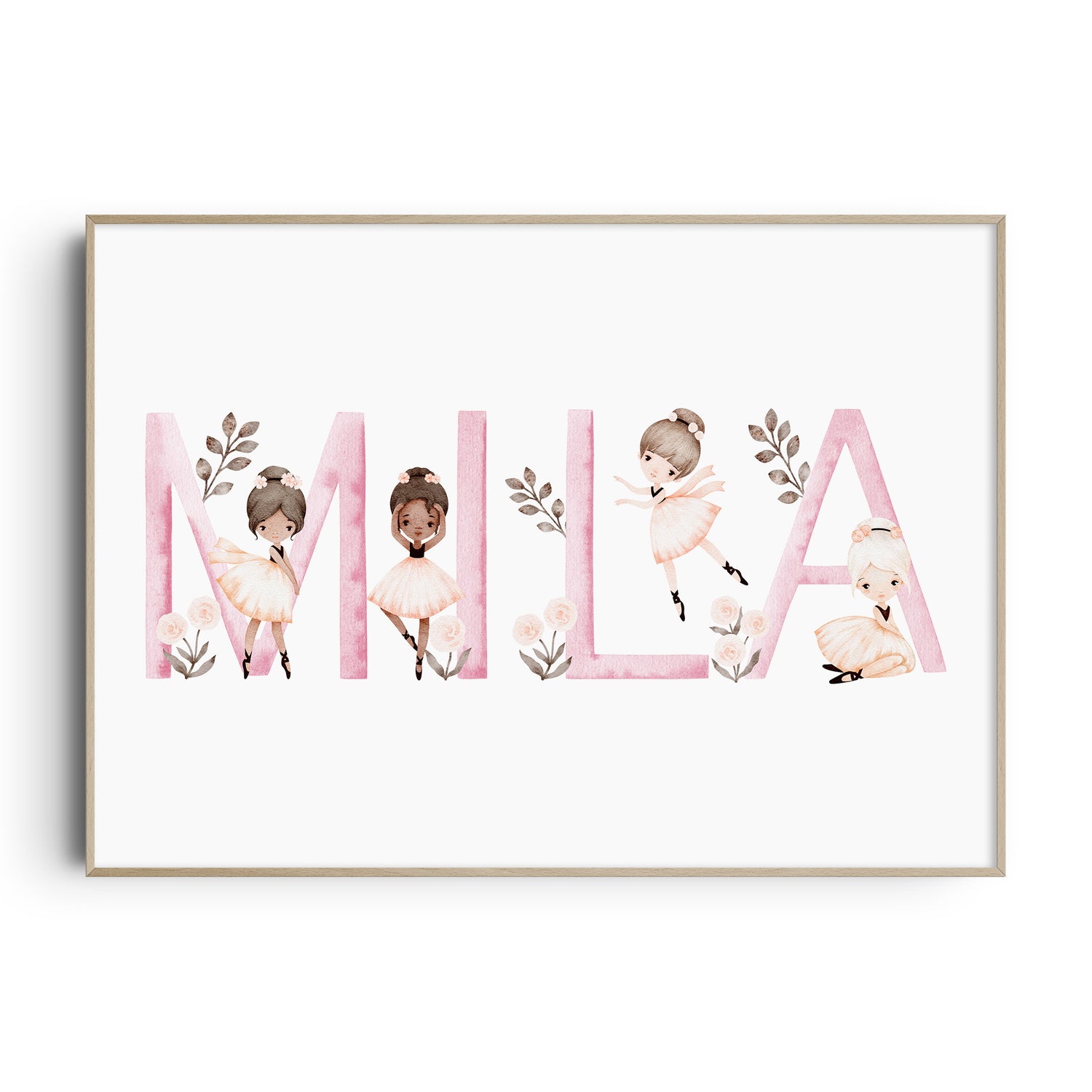 Ballerina Name & Birth Print