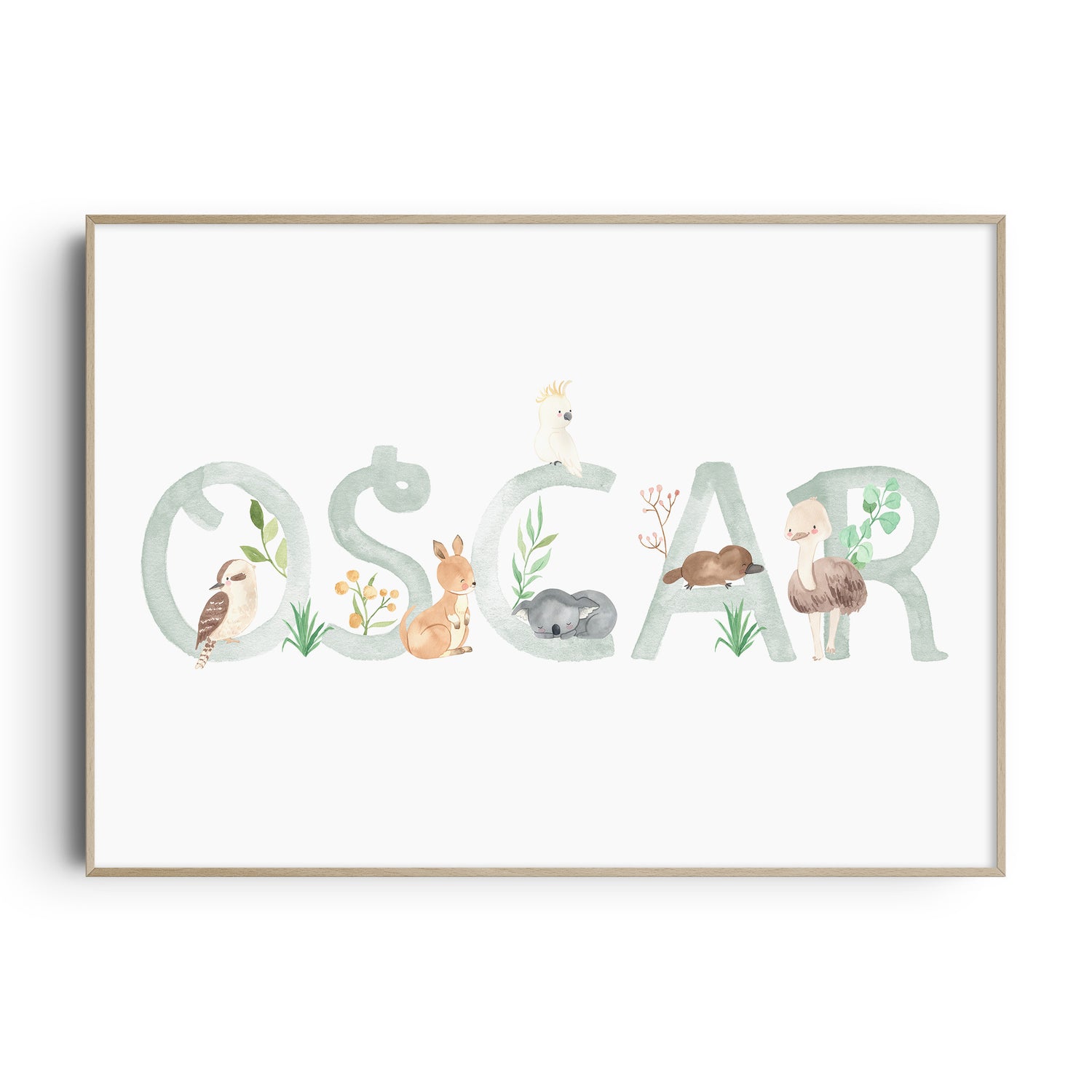 Australian Animals Name Print