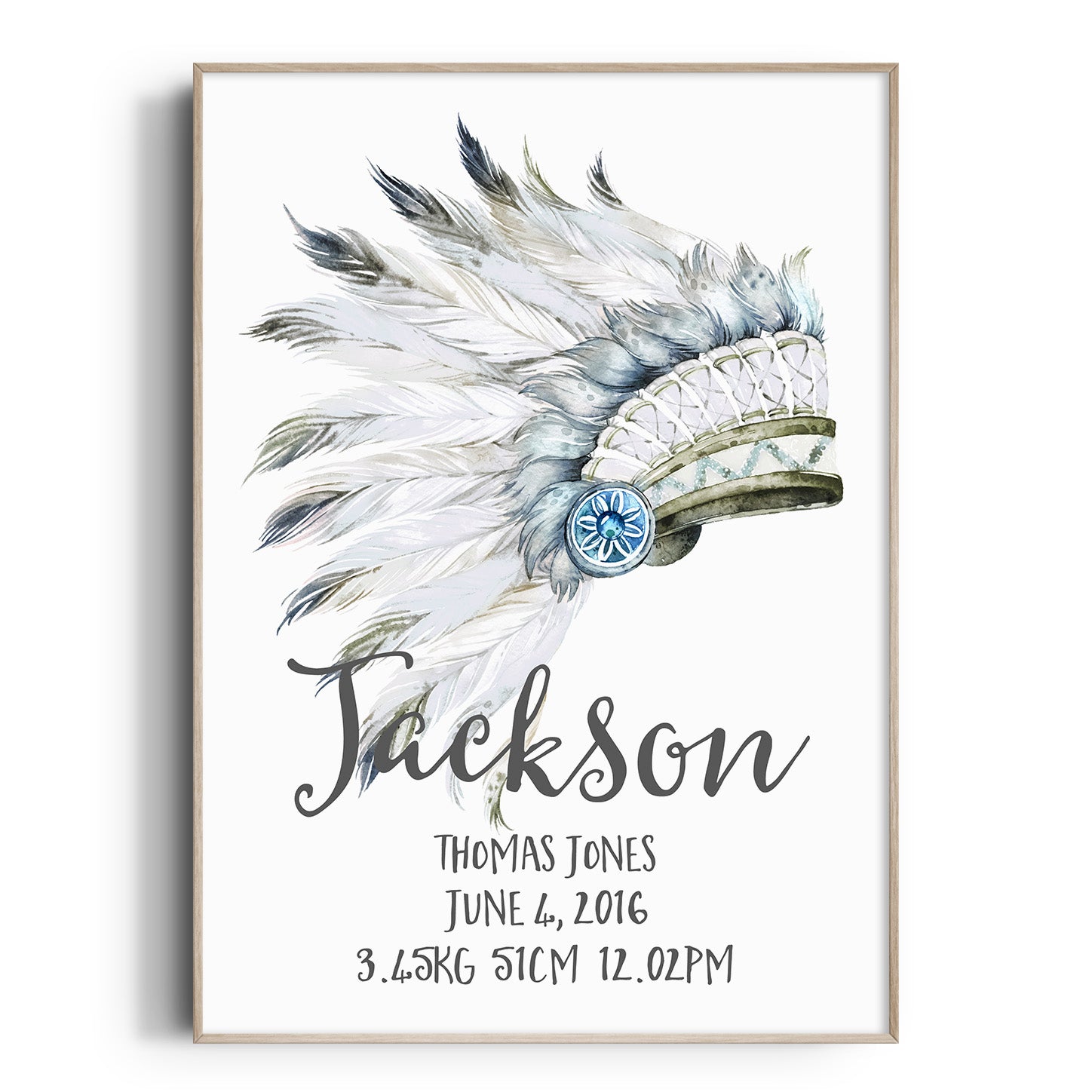 Tribal Headdress Birth Print