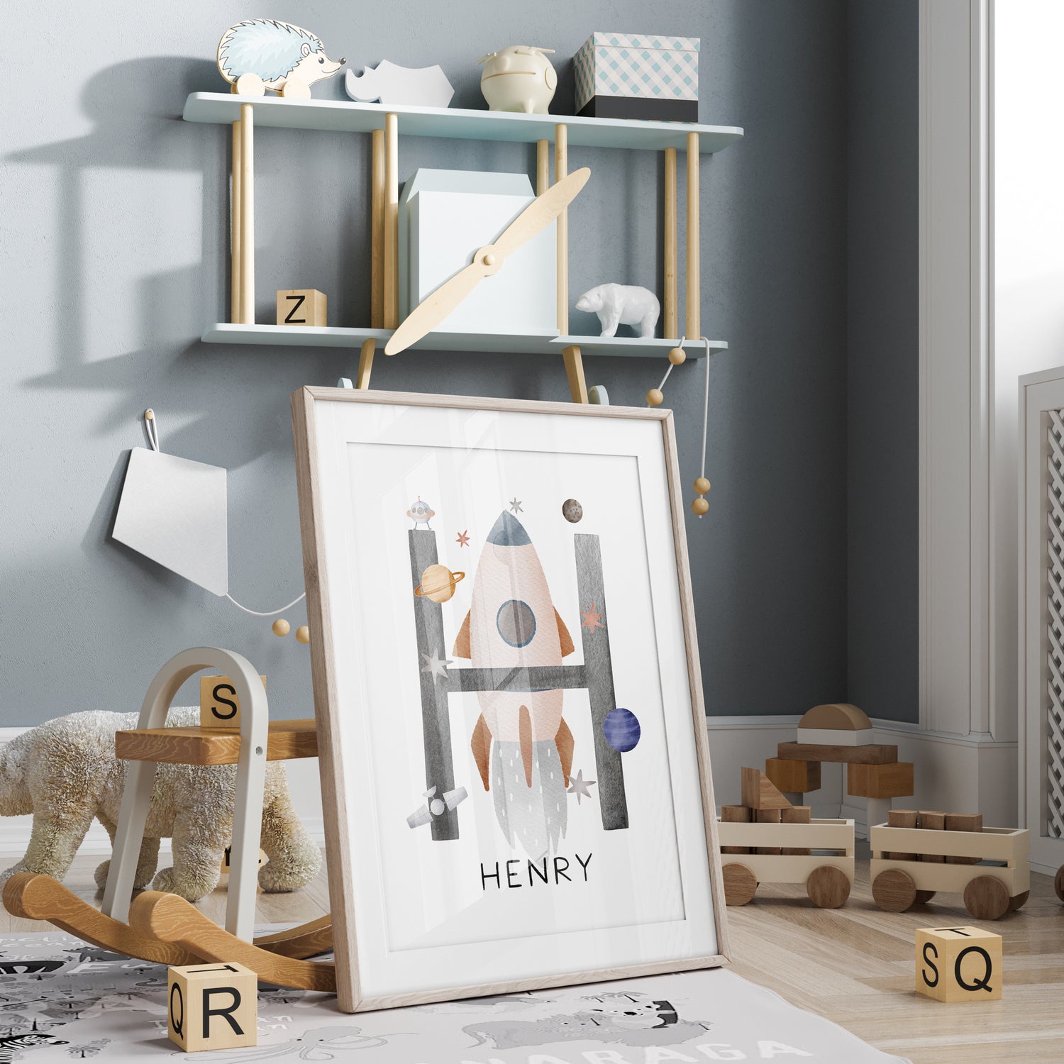 Rocket & Planets Name Print