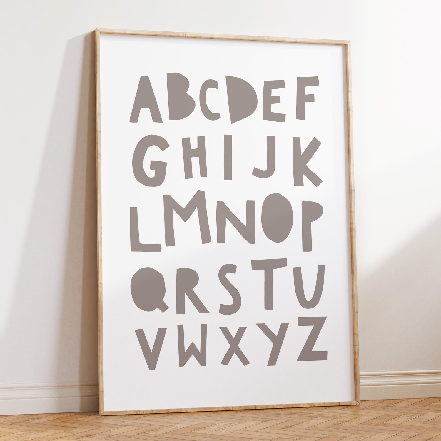 Grey Alphabet Print