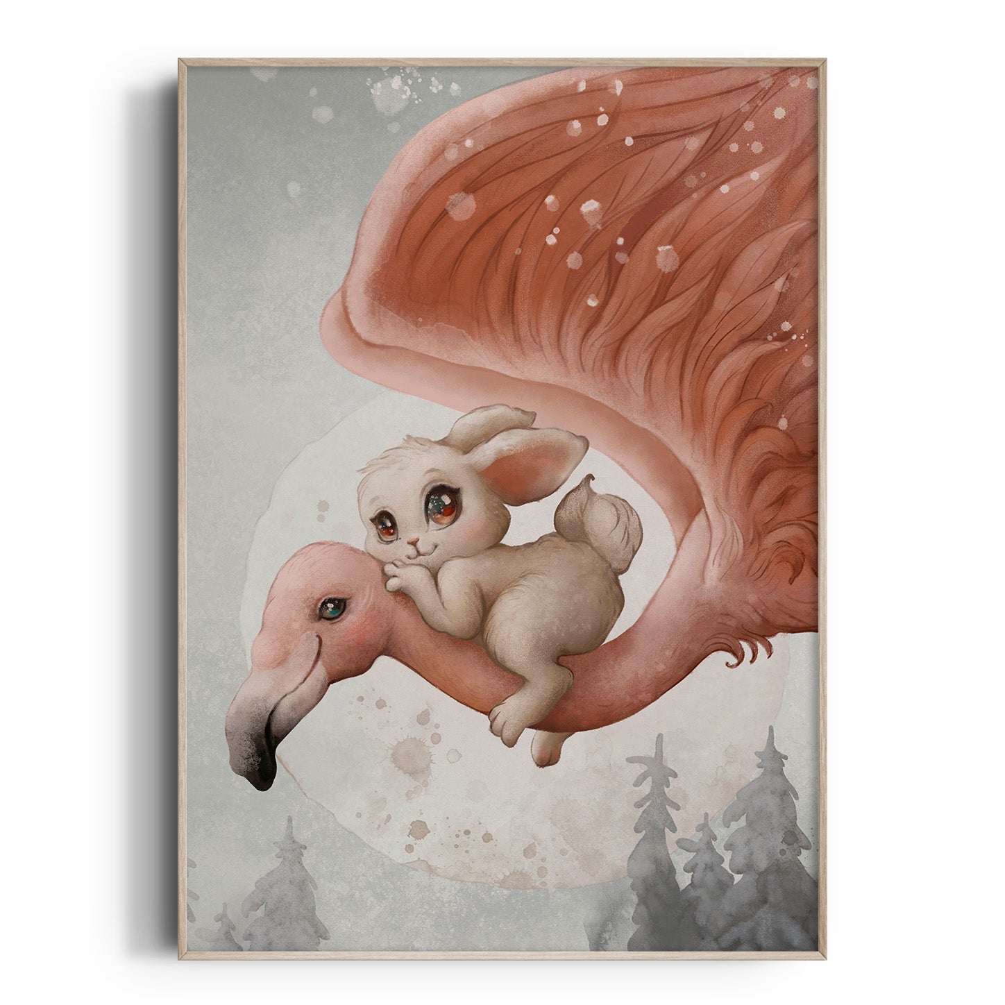 Magical Flamingo & Bunny Print