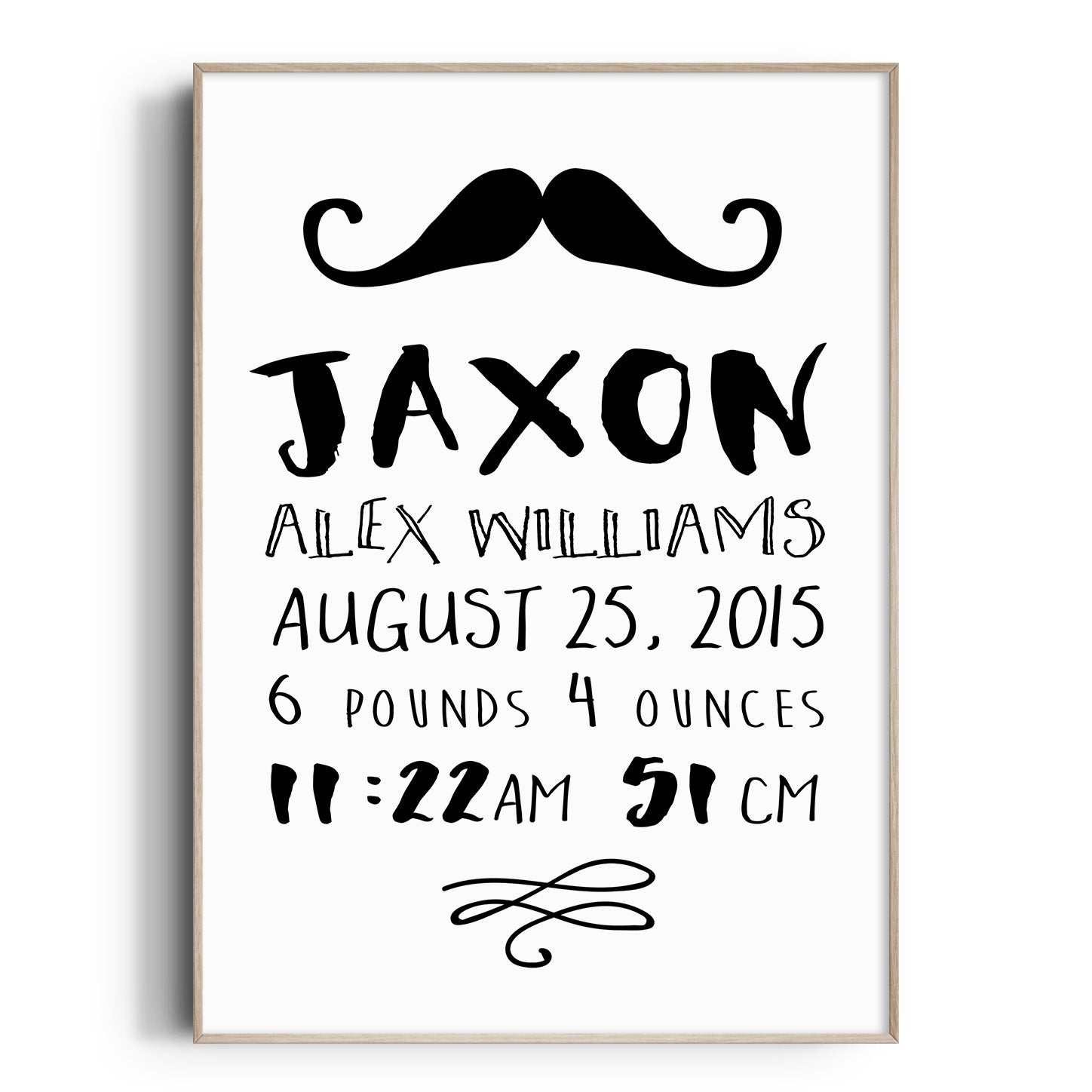 Moustache Birth Print