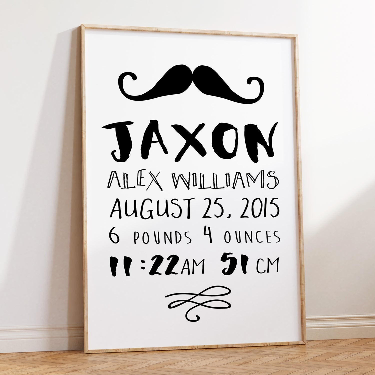 Moustache Birth Print