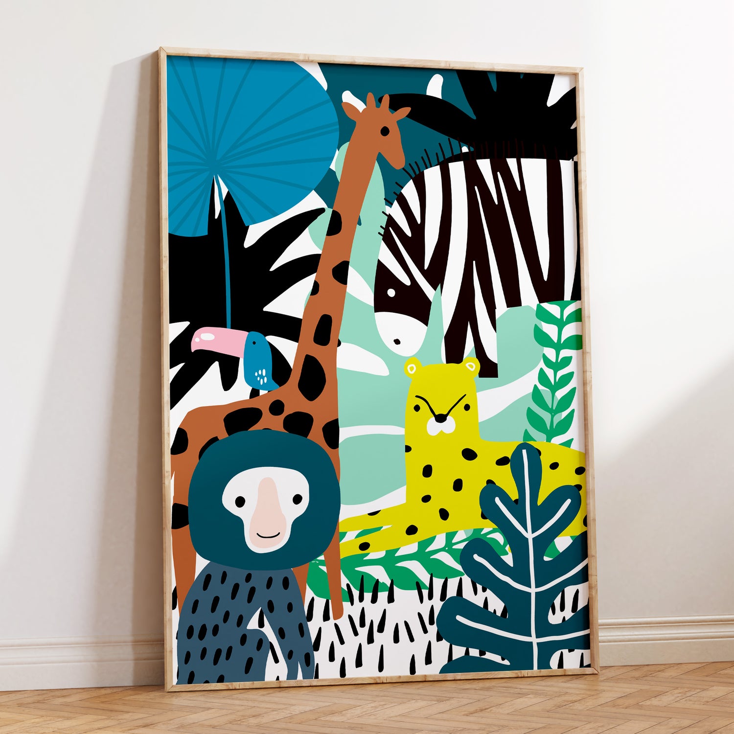 Jungle Animal Collage Print