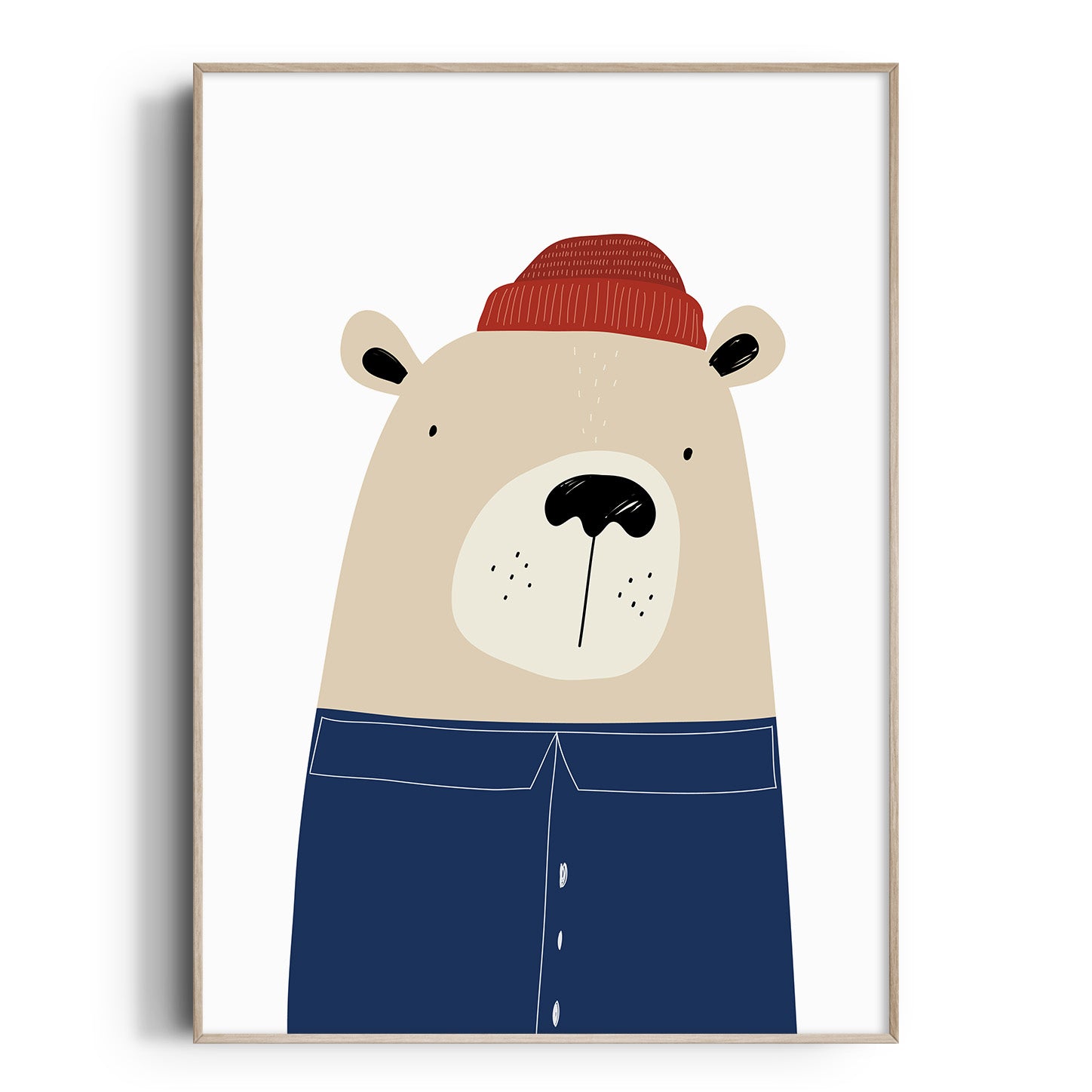 Bear Sailor Print - Blue
