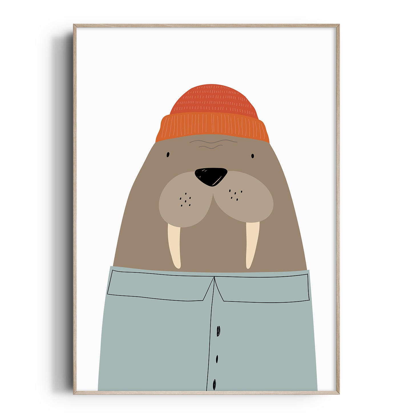 Walrus Sailor Print - Green