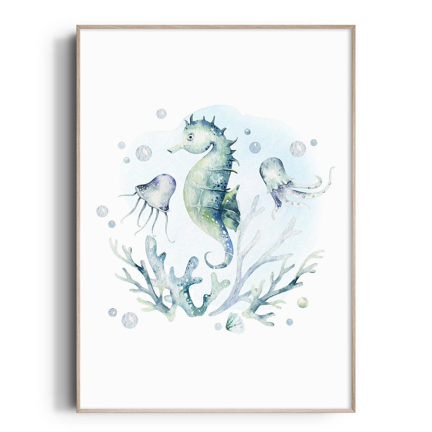 Seahorse & Jellyfish Print