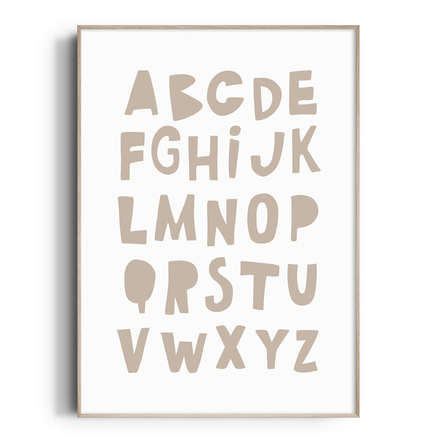 Tan Alphabet Print