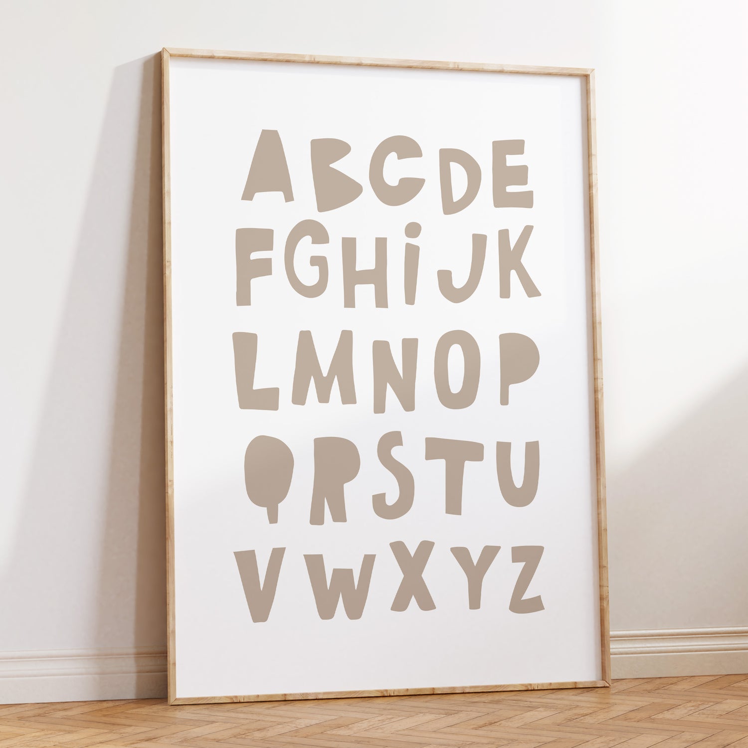 Tan Alphabet Print