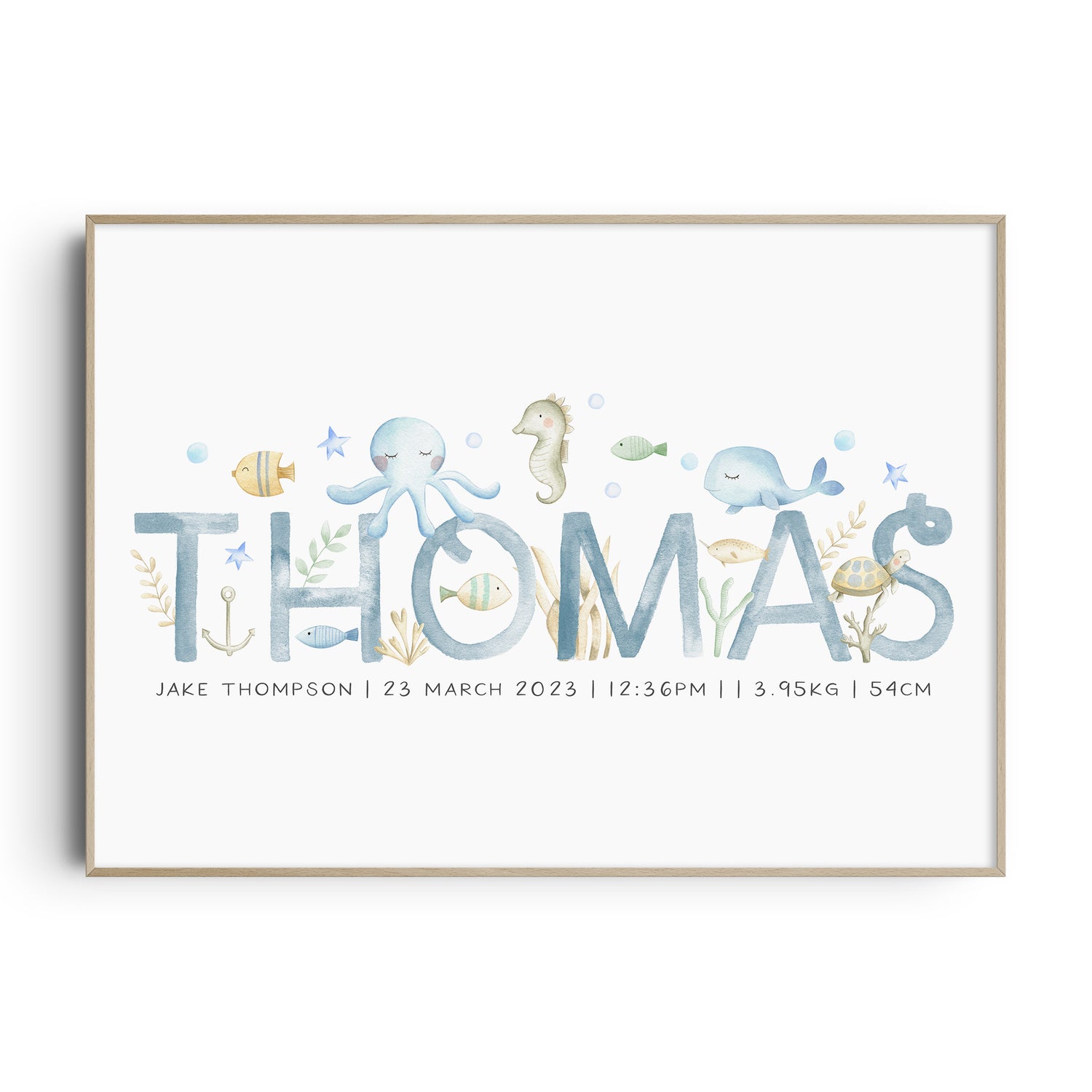 Sea Animals Name Print