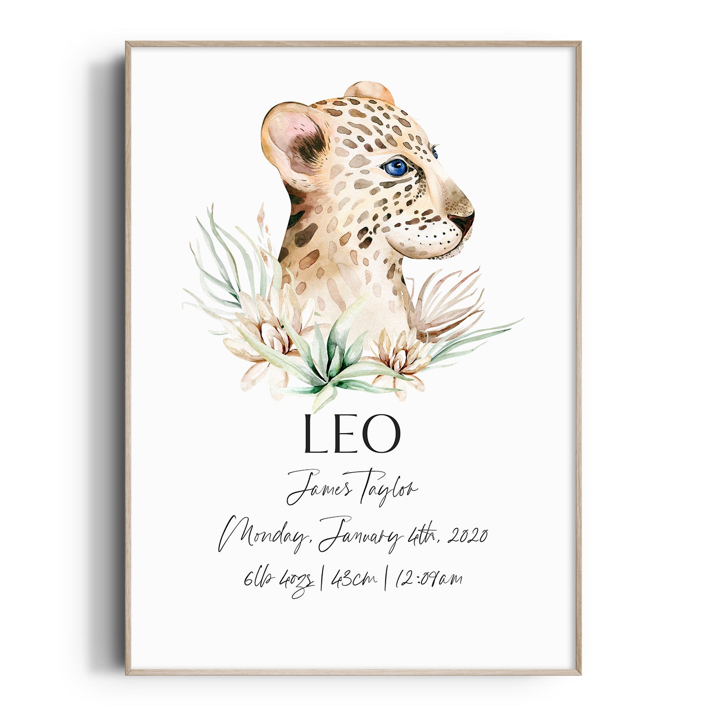 Safari Tiger Birth Print