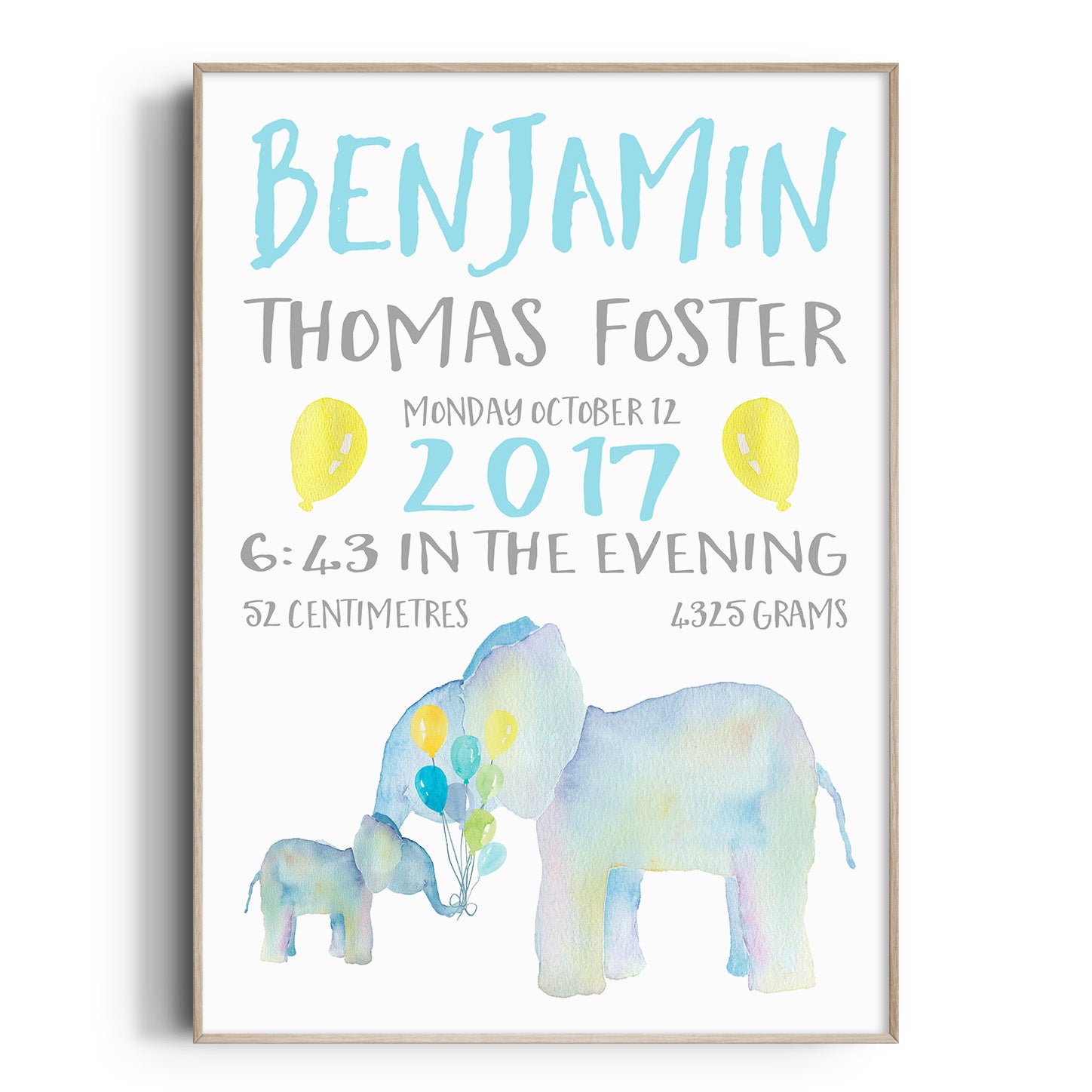 Elephant Birth Print