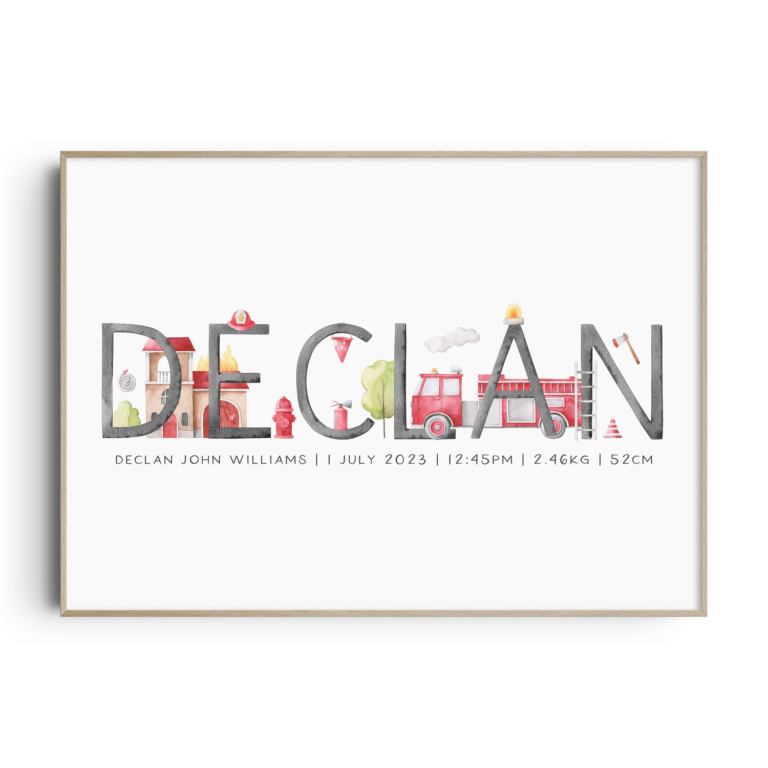 Fire Truck Name Print