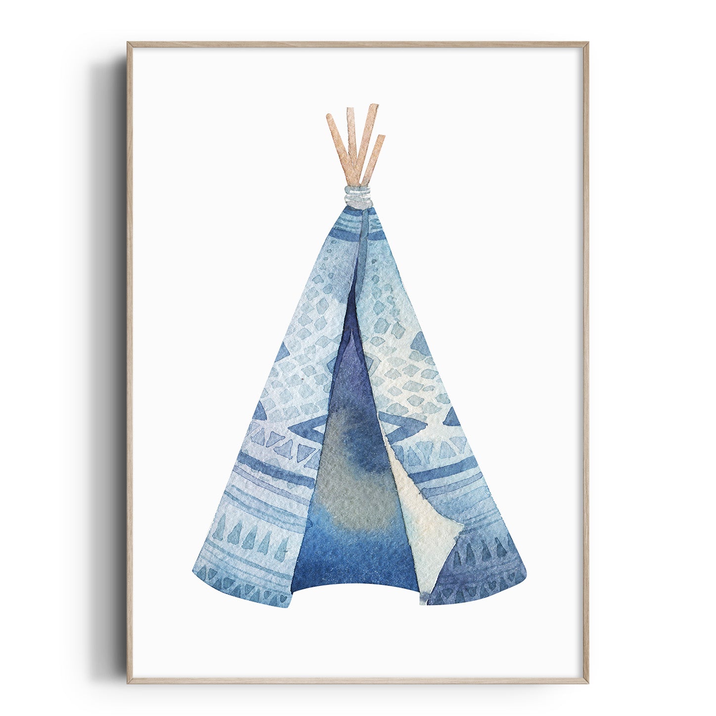 Blue Woodland Teepee Print