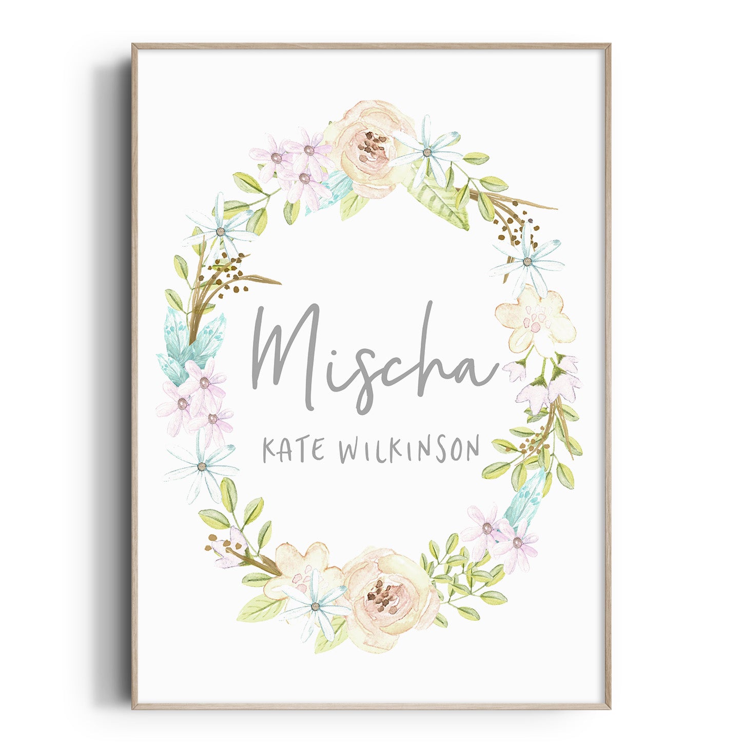 Floral Woodland Name Print