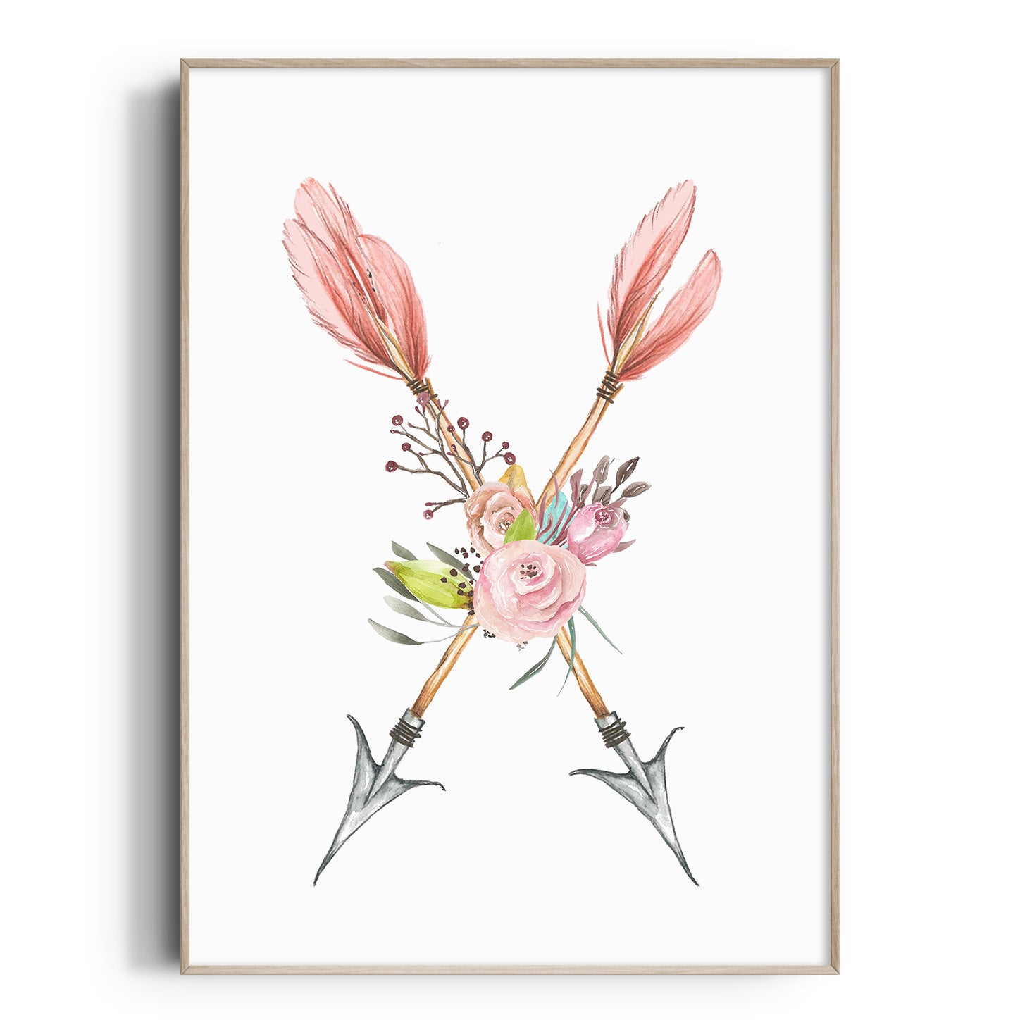 Pink Boho Tribal Arrows Print