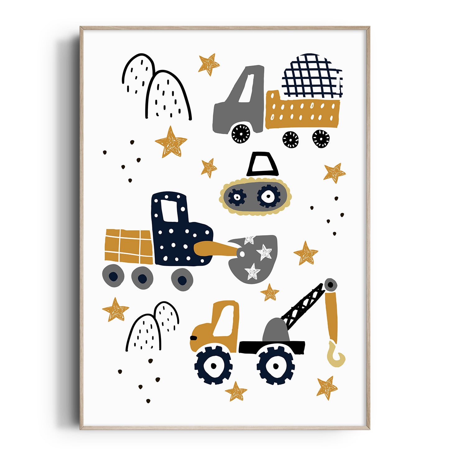 Construction Vehicles Print