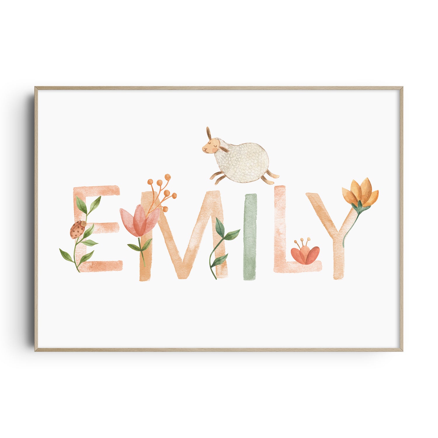 Woodland Animal Name Print