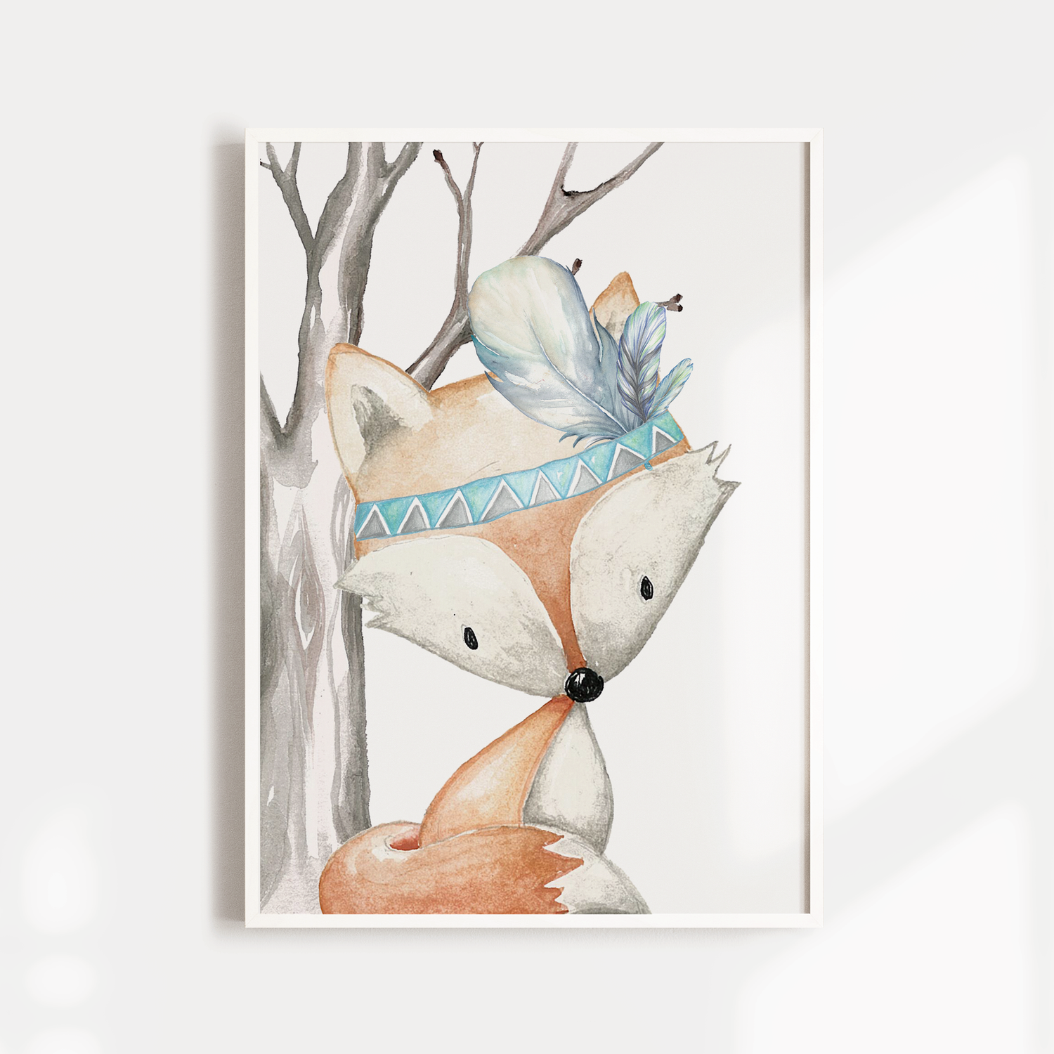 Boys Woodland Fox Nursery Print