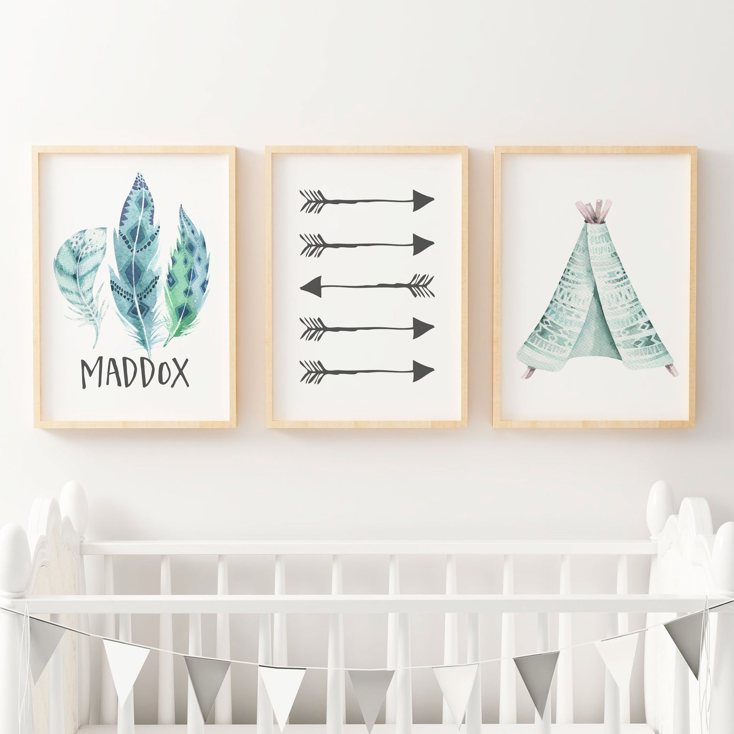 Teepee, Arrows & Feather Name Prints