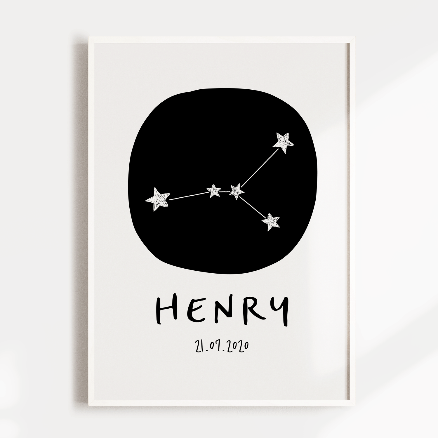 Cancer Zodiac Constellation Nursery Wall Art Birth Print