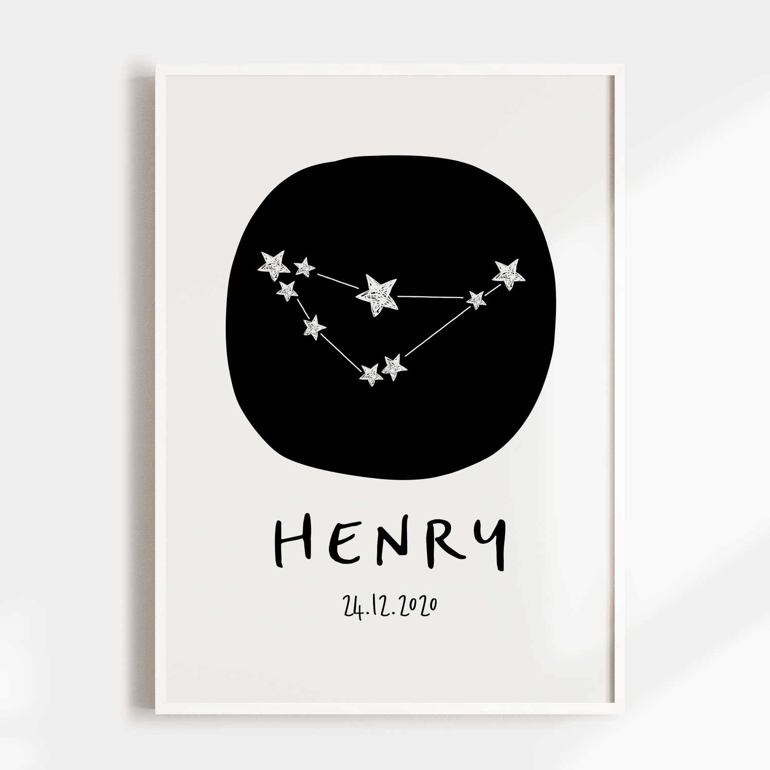 Capricorn Zodiac Constellation Nursery Wall Art Birth Print