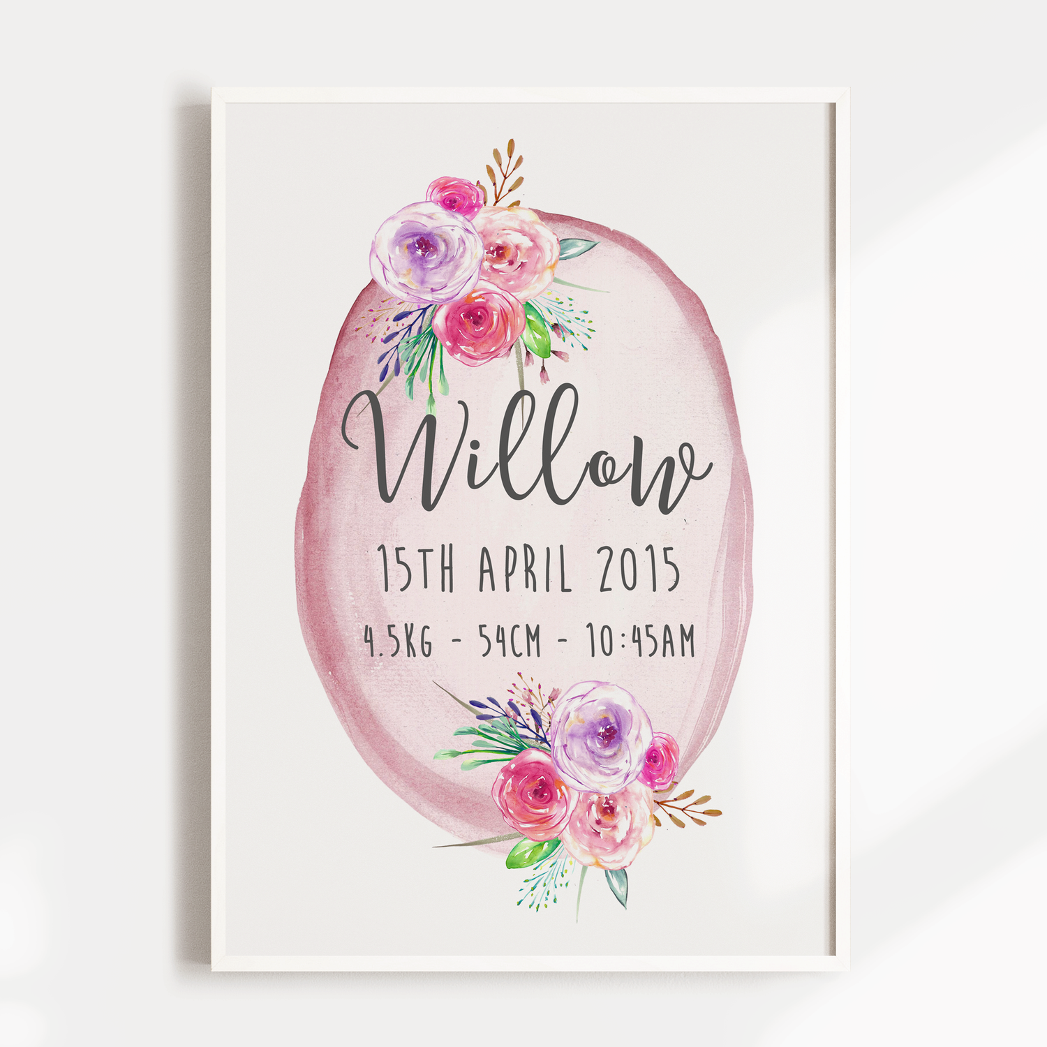 Woodland Floral Birth Print