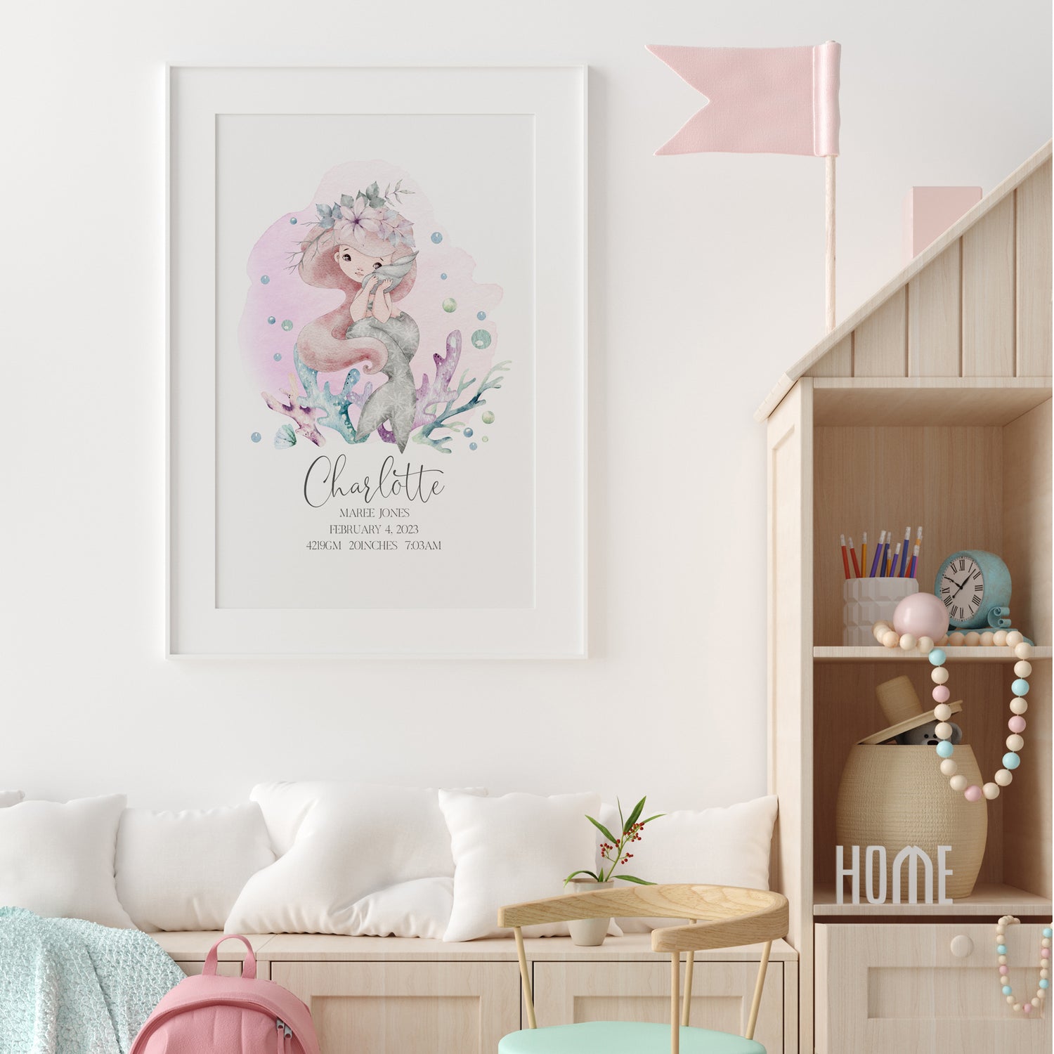 Mermaid Birth Print