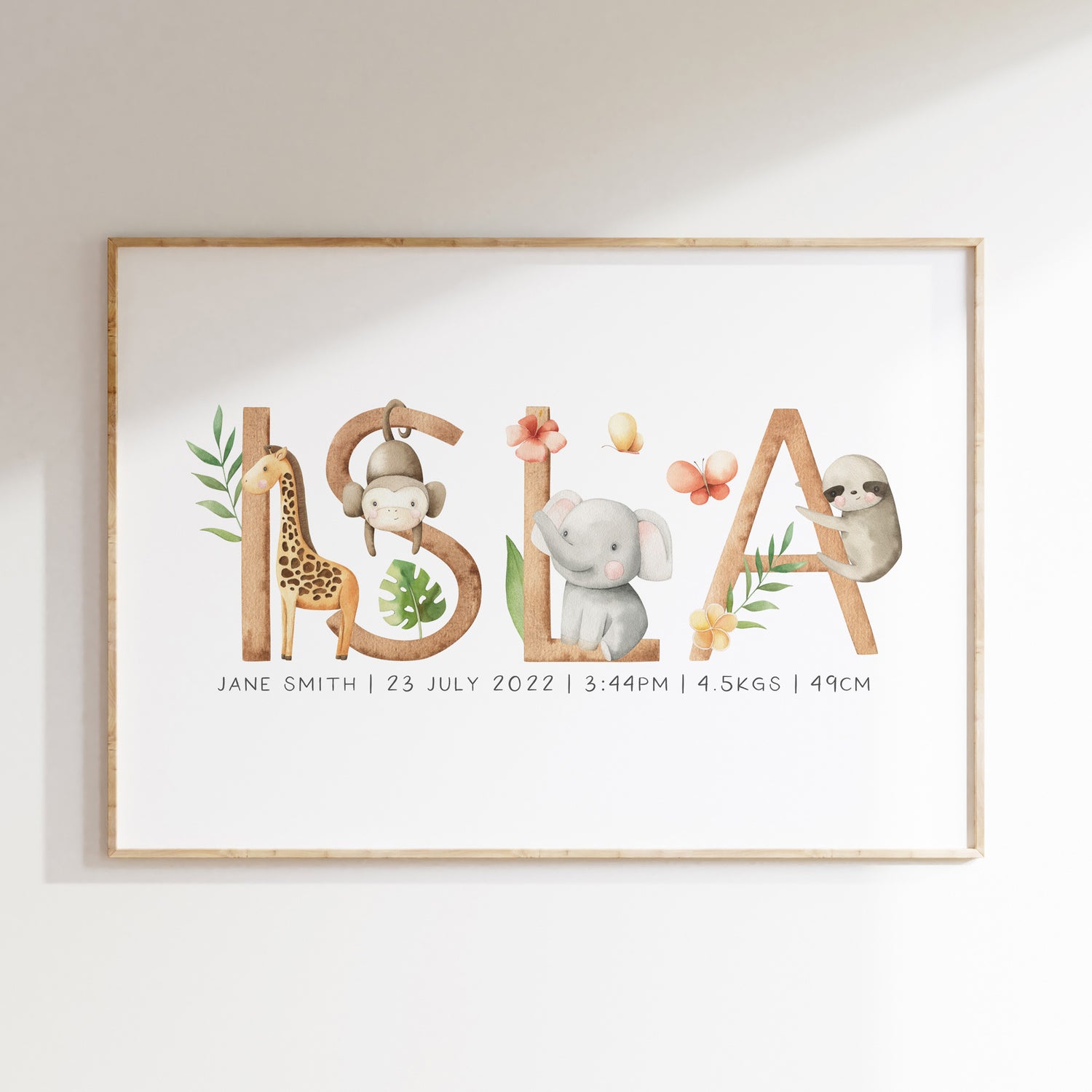 Safari Animal Name Print