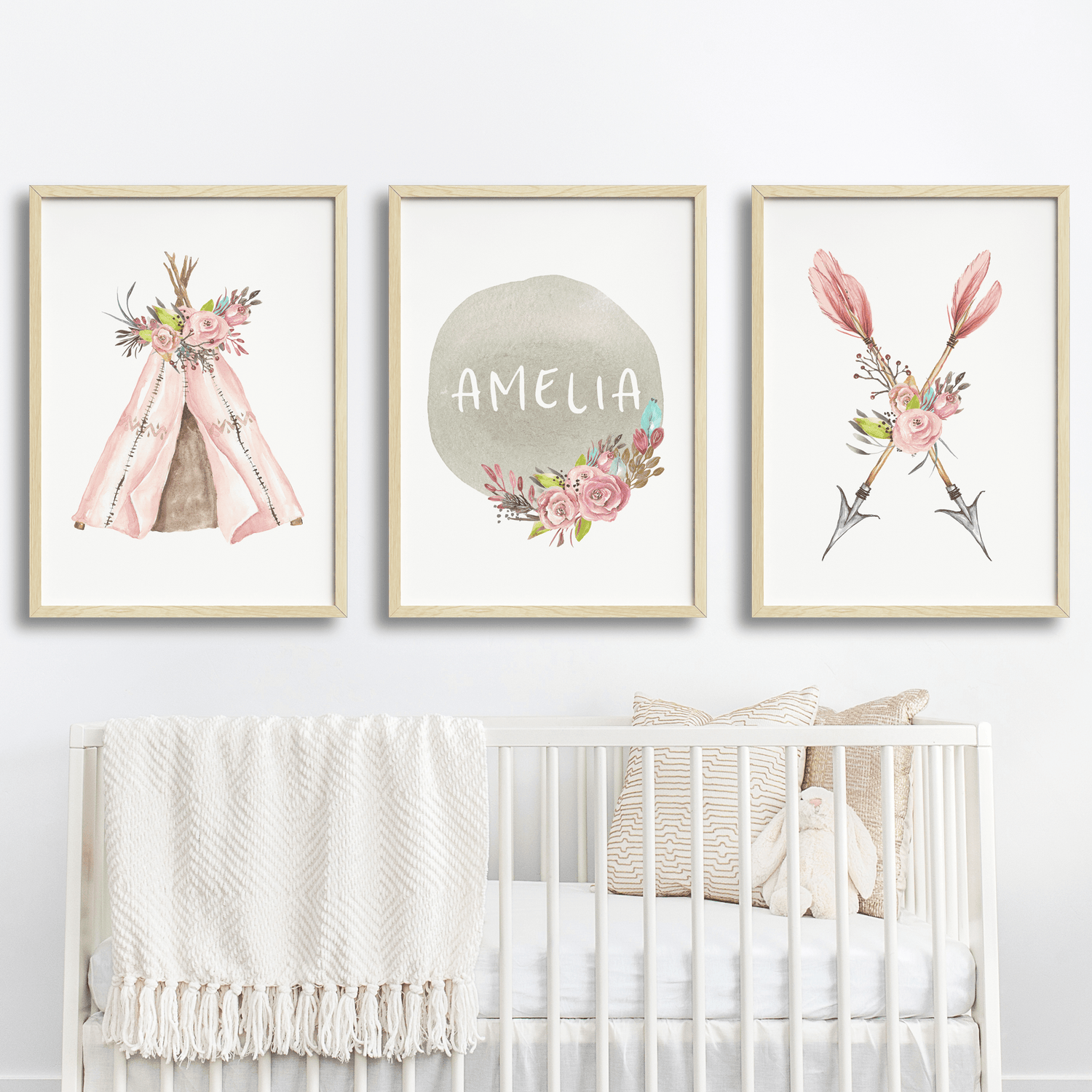 Pink Arrows, Teepee & Name Prints