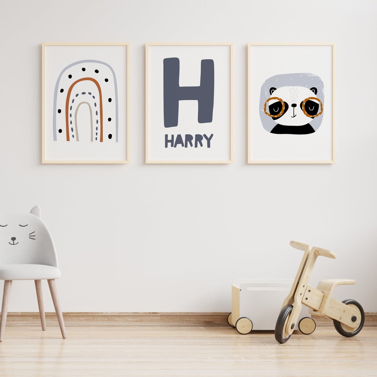 Panda, Rainbow & Name Prints