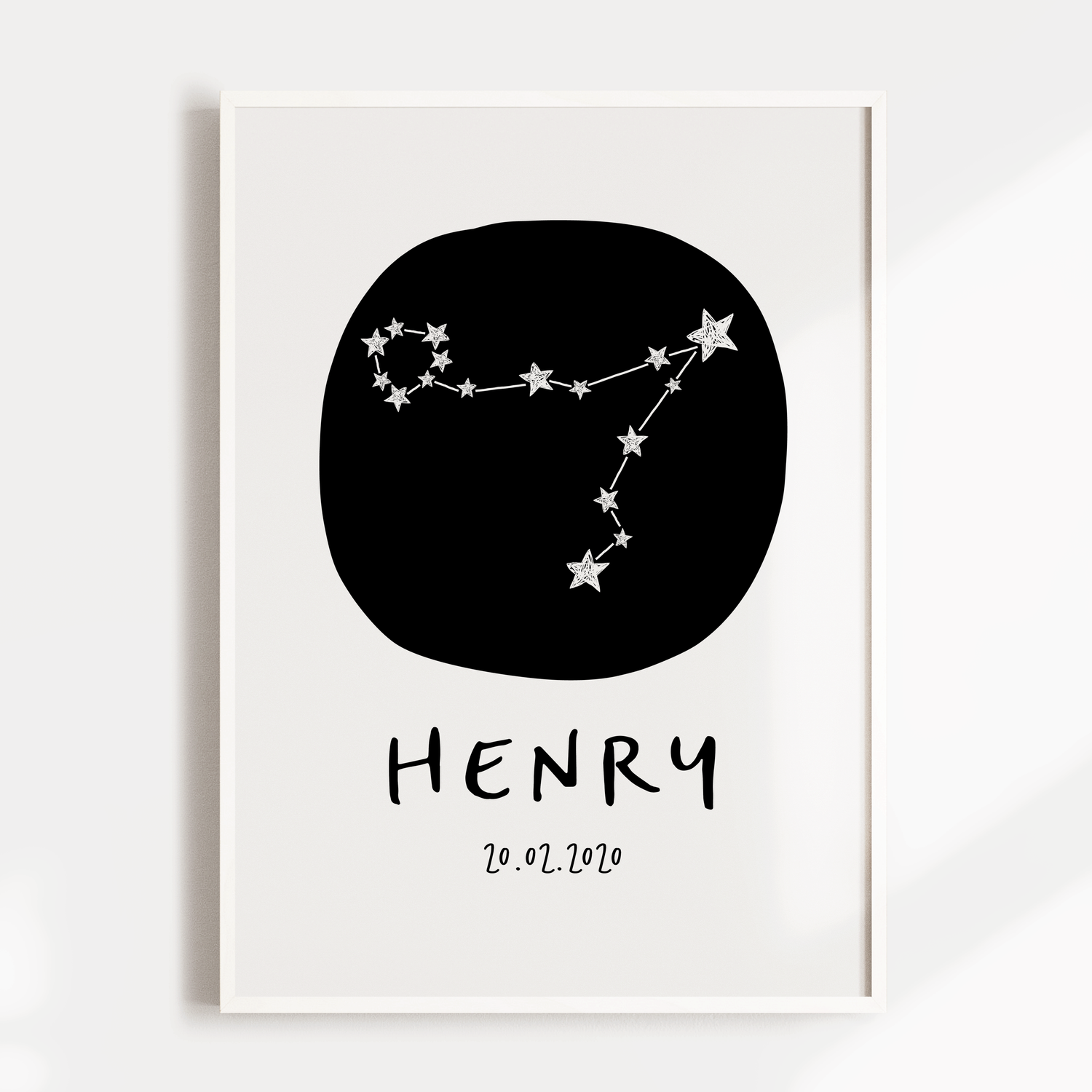 Pisces Zodiac Constellation Nursery Wall Art Birth Print
